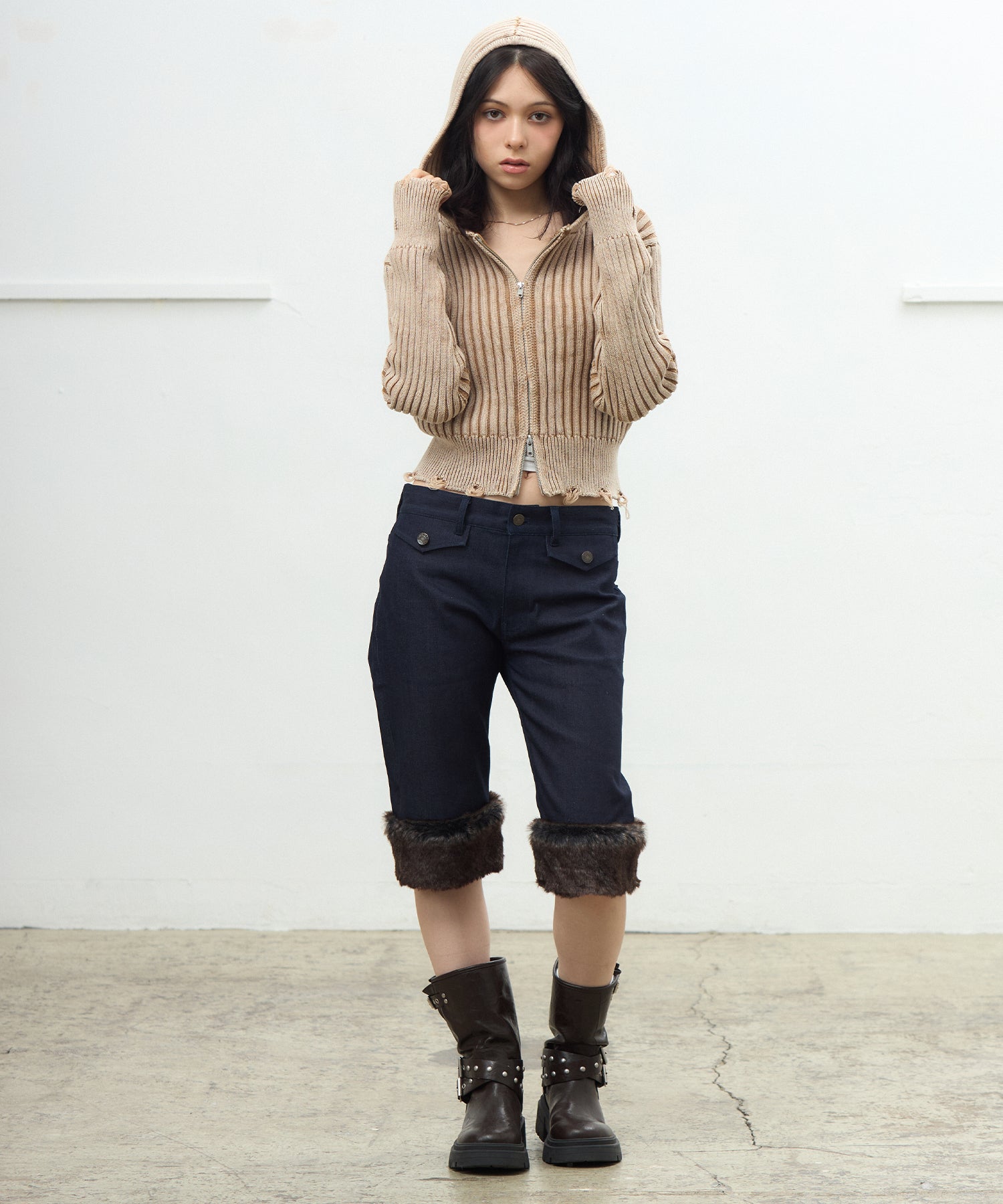 MODEL:163cm/COLOR:BEIGE/SIZE:F