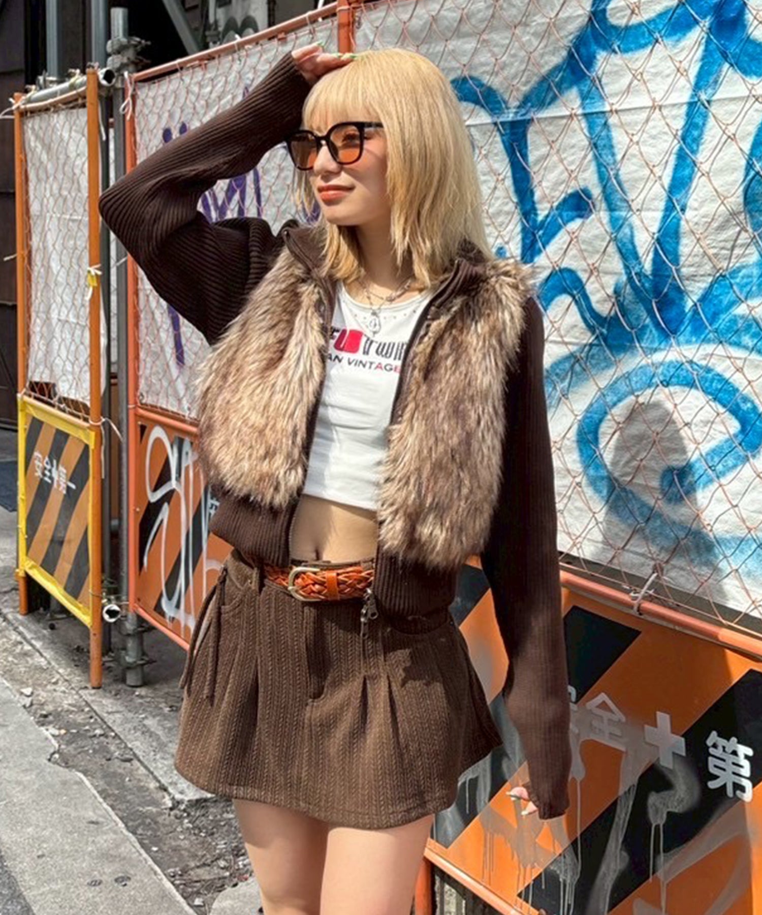 STAFF:151cm/COLOR:BROWN/SIZE:XS