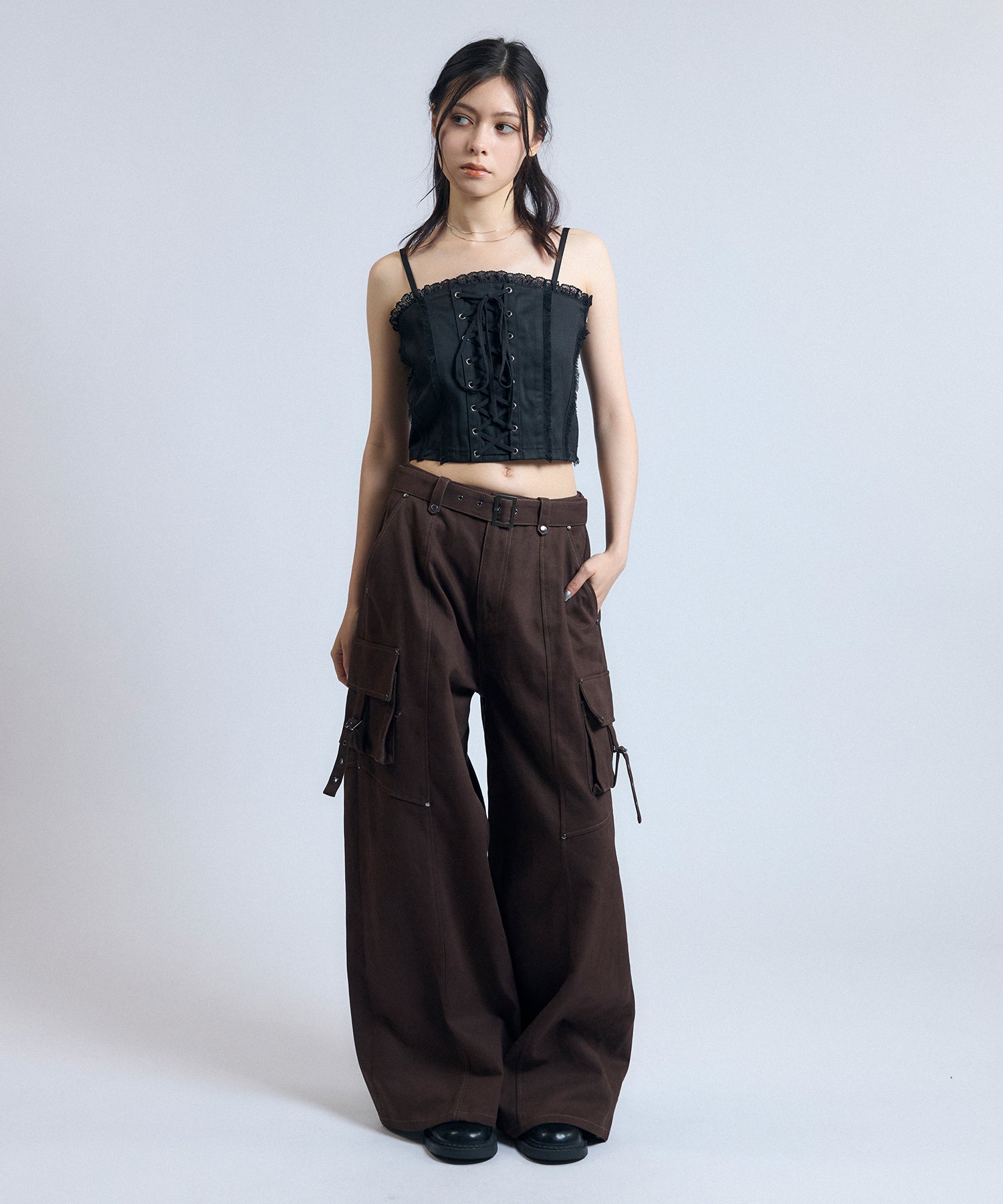 MODEL:170cm/COLOR:BROWN/SIZE:M