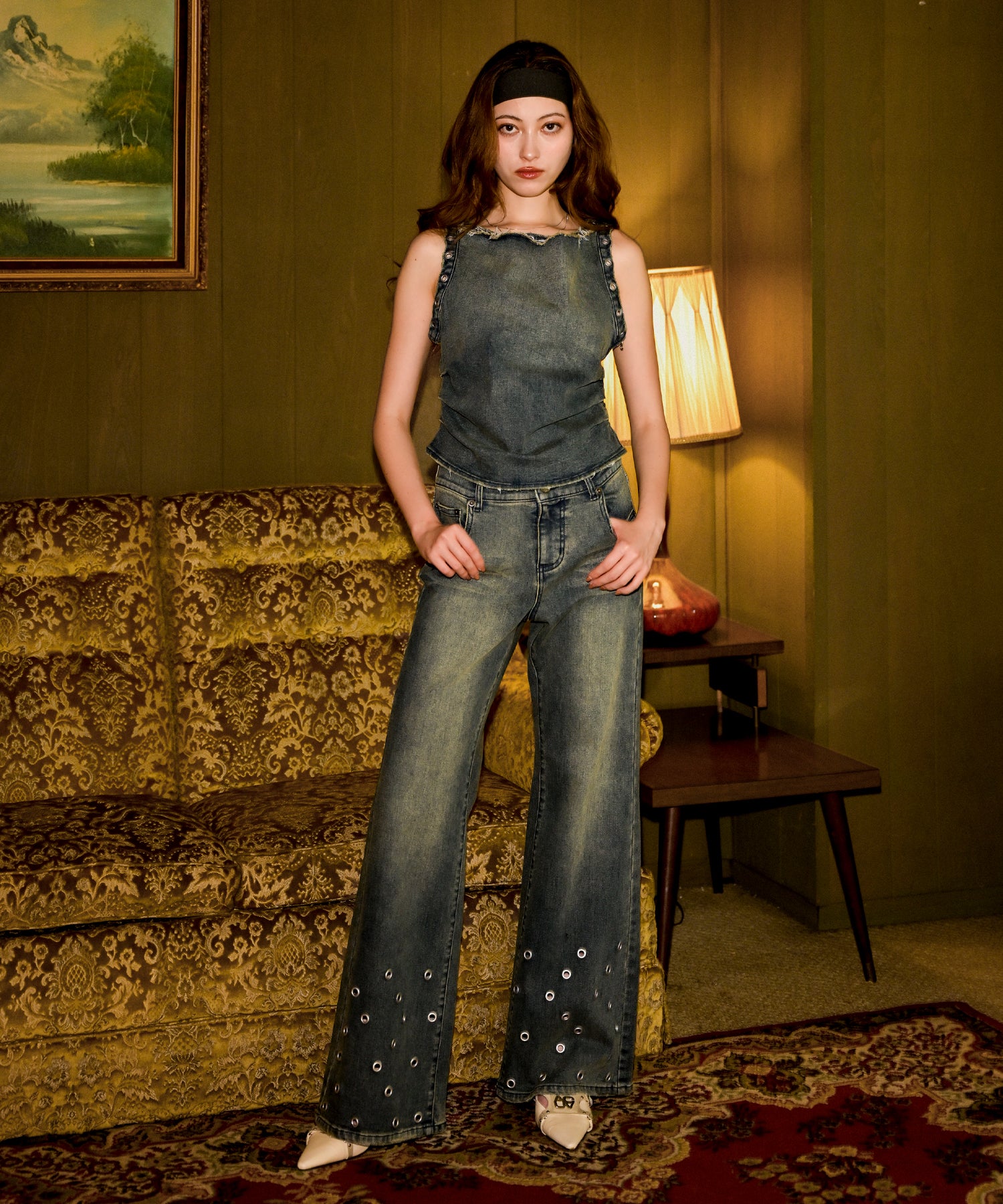 MODEL:163cm/COLOR:LIGHT BLUE/SIZE:モデルサイズ［股下79cm］