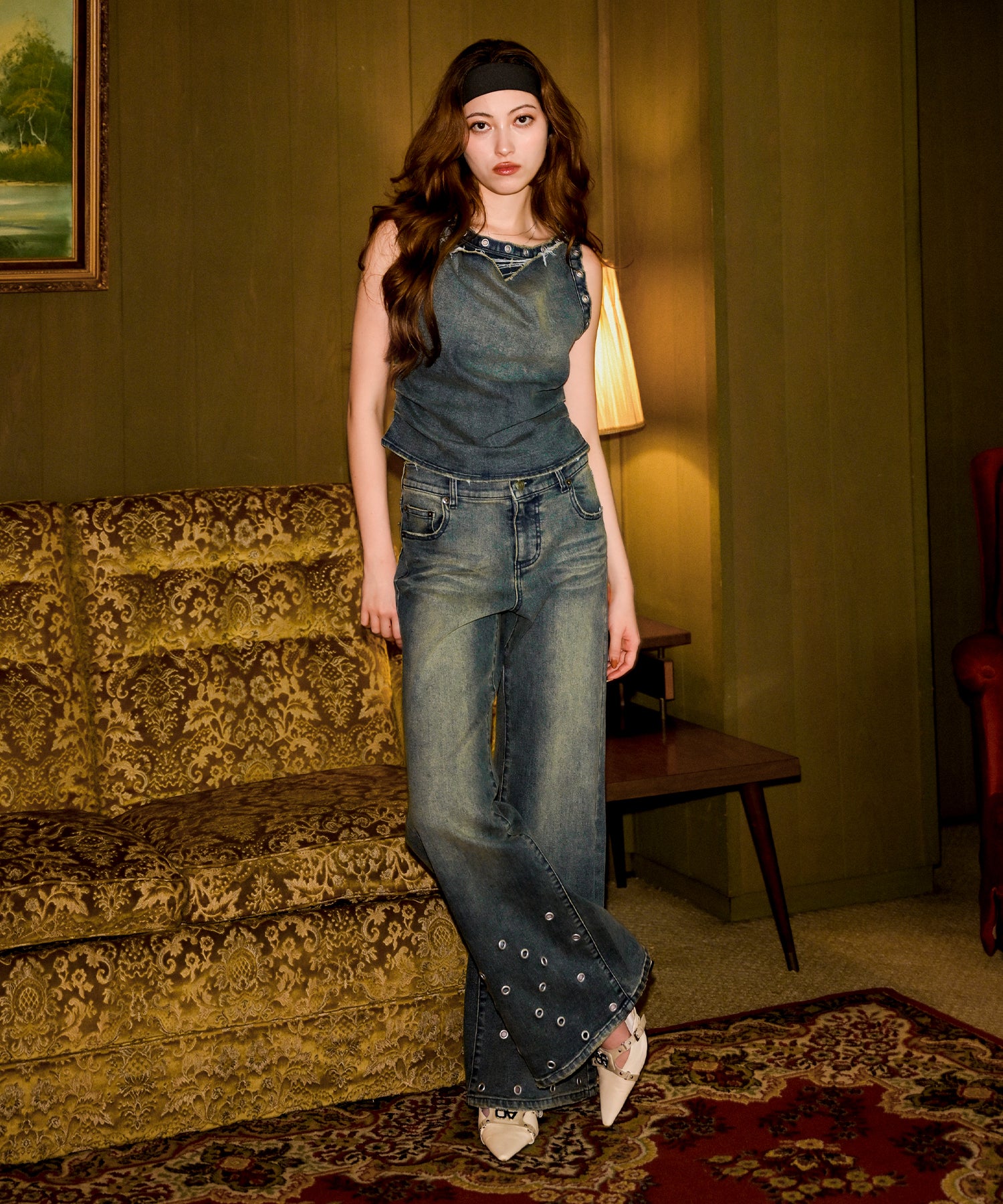 MODEL:163cm/COLOR:LIGHT BLUE/SIZE:モデルサイズ［股下79cm］