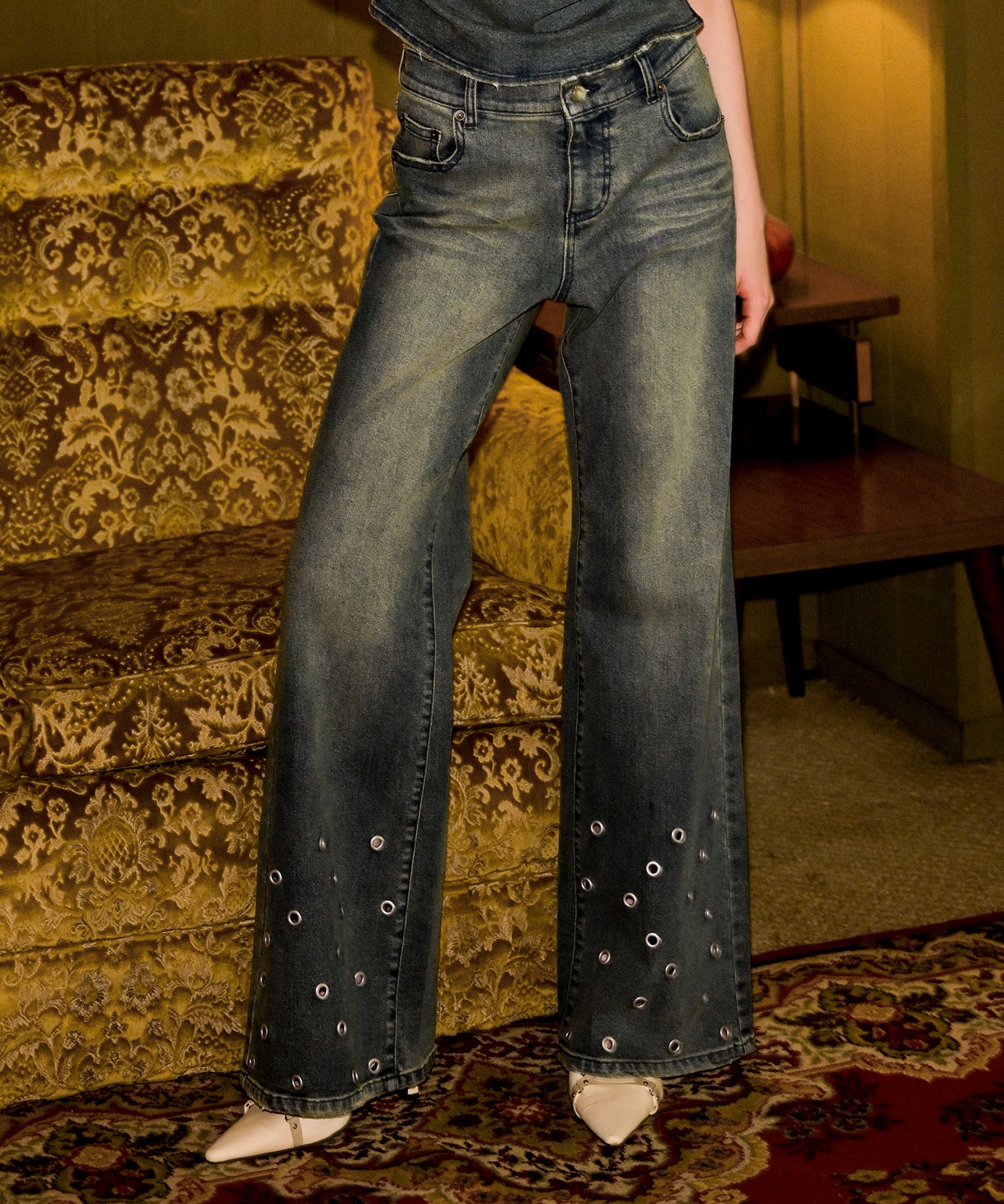 MODEL:163cm/COLOR:LIGHT BLUE/SIZE:モデルサイズ［股下79cm］