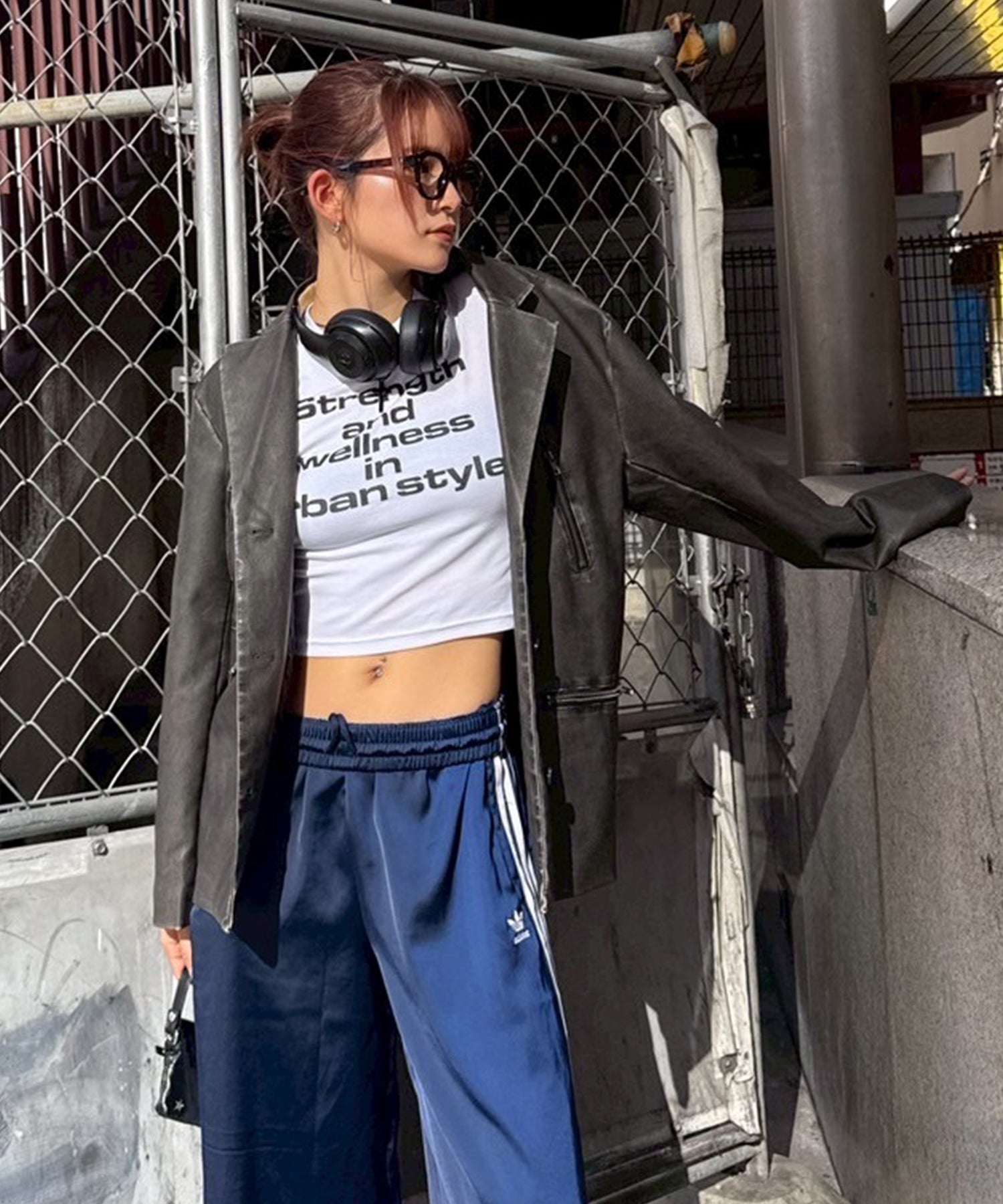 ピグメントフェイクレザーテーラードジャケット｜ACLENT