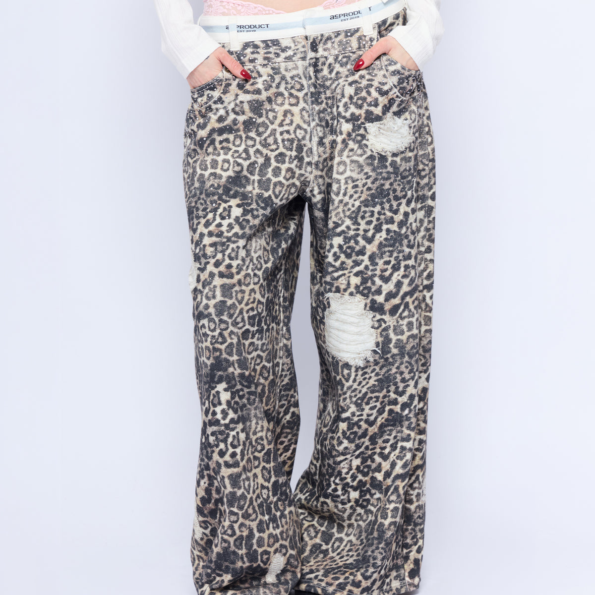 aclent ヴィンテージレオパード Printed Sweatpants – Leopard Rhinestone｜ACLENT（アクレント）