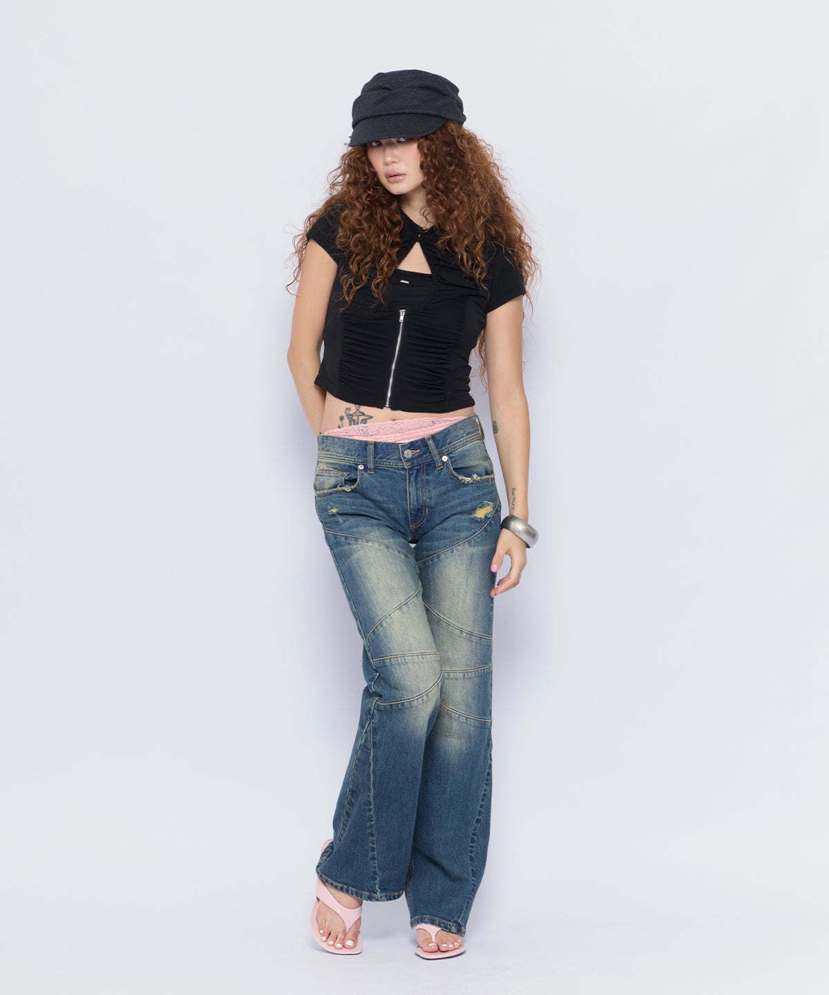 MODEL:168cm/COLOR:BLU/SIZE:M