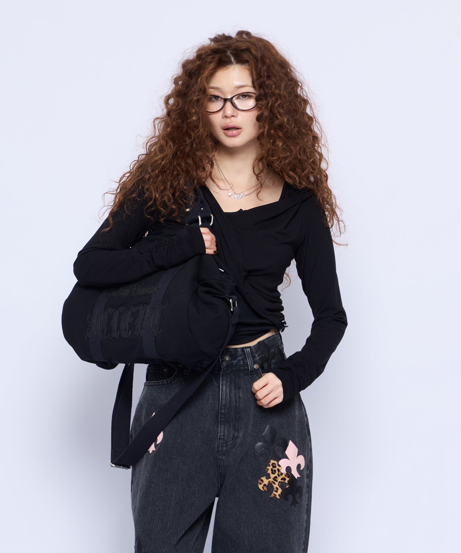 Leather Patch Sweat Bag