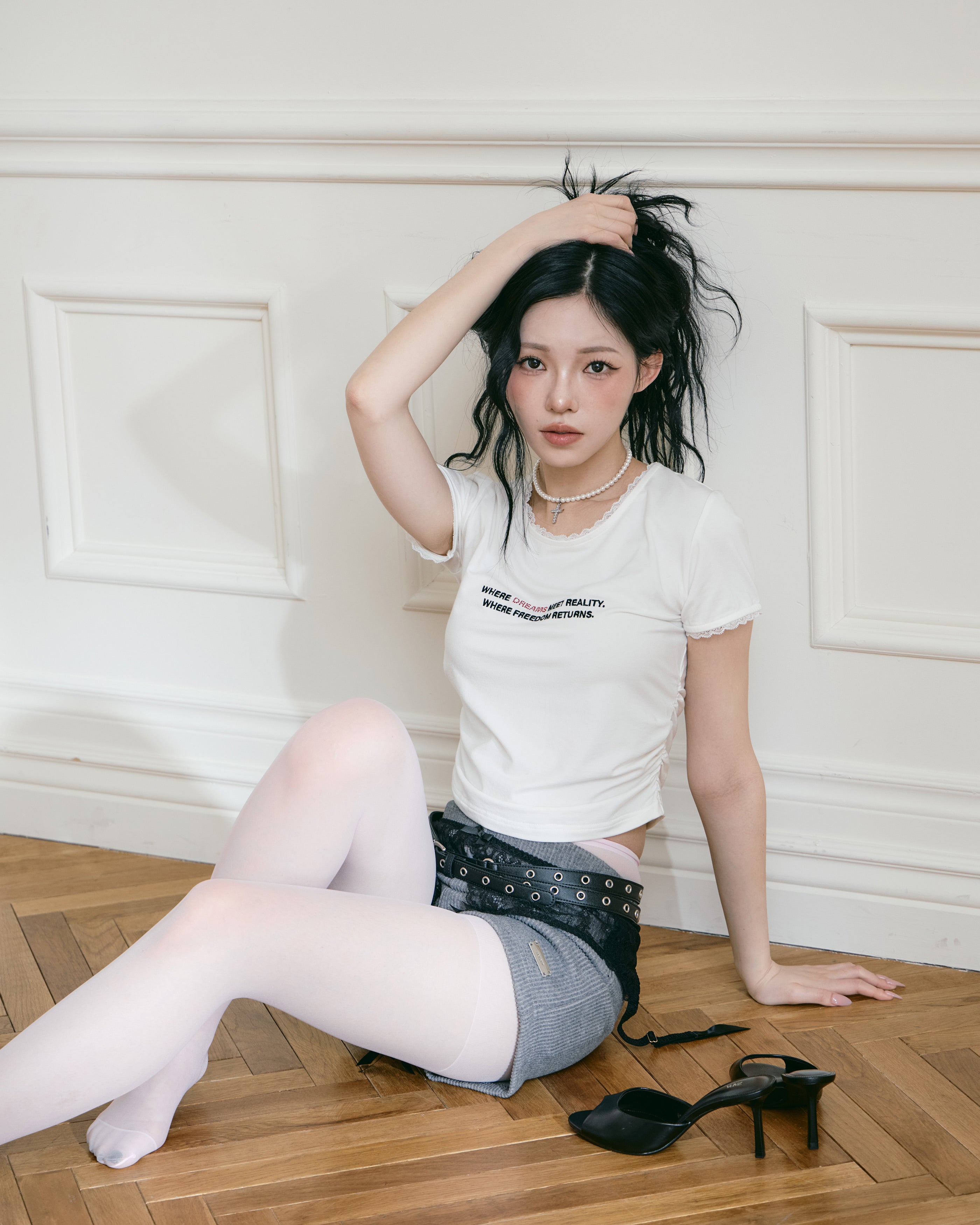 MODEL:170cm/COLOR:WHT/SIZE:F