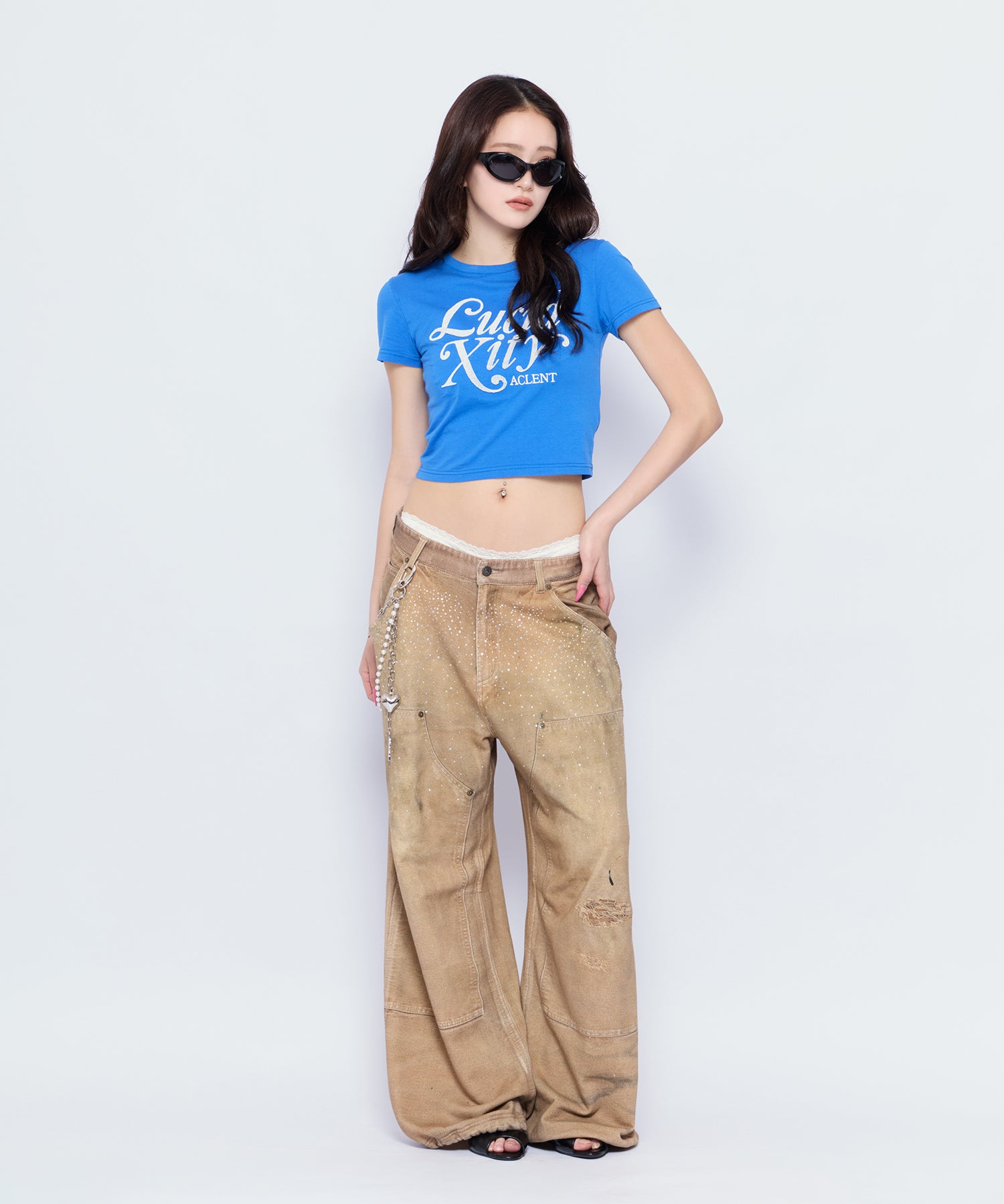 MODEL:170cm/COLOR:BLU/SIZE:F