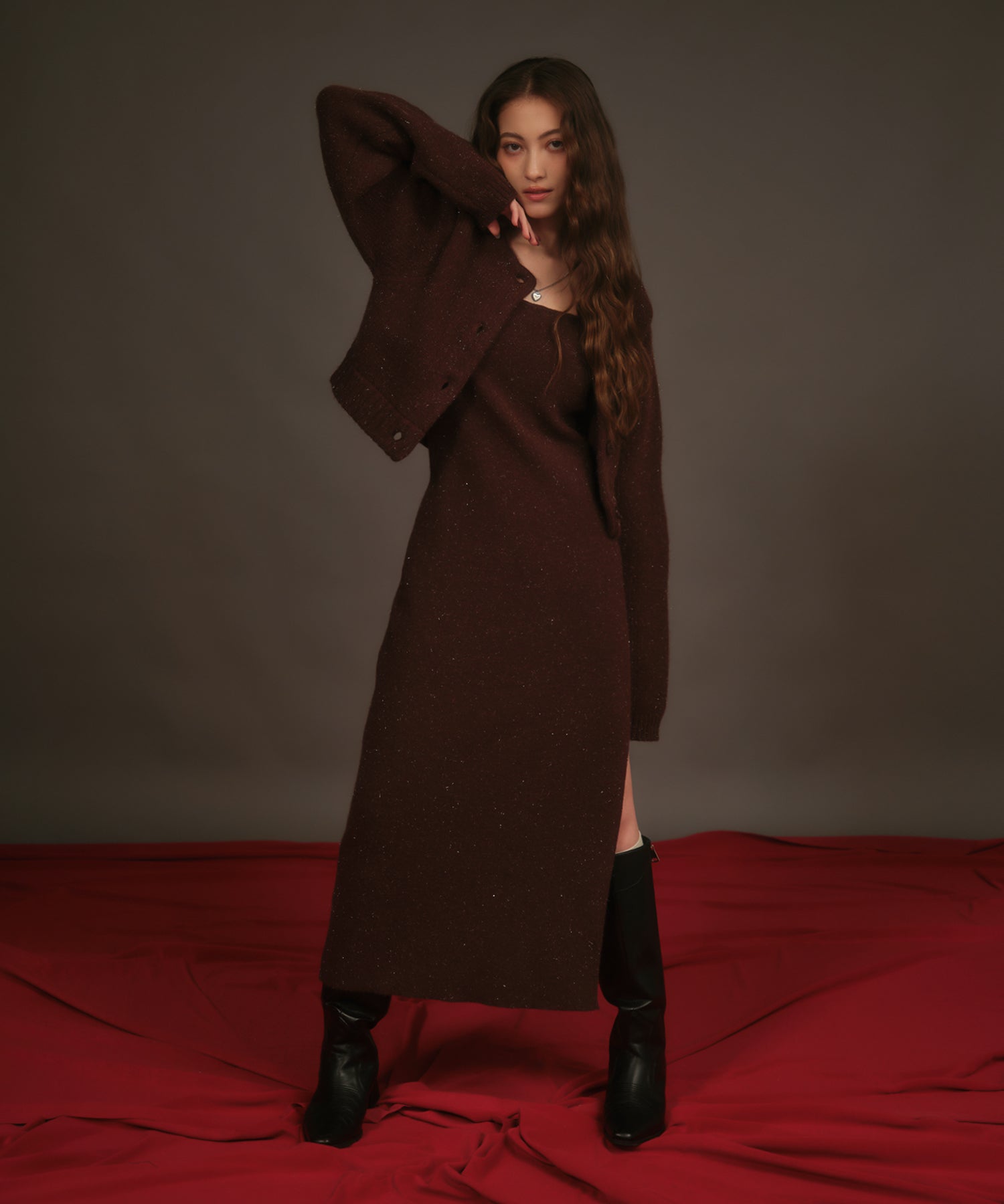 MODEL:163cm/COLOR:BROWN/SIZE:F