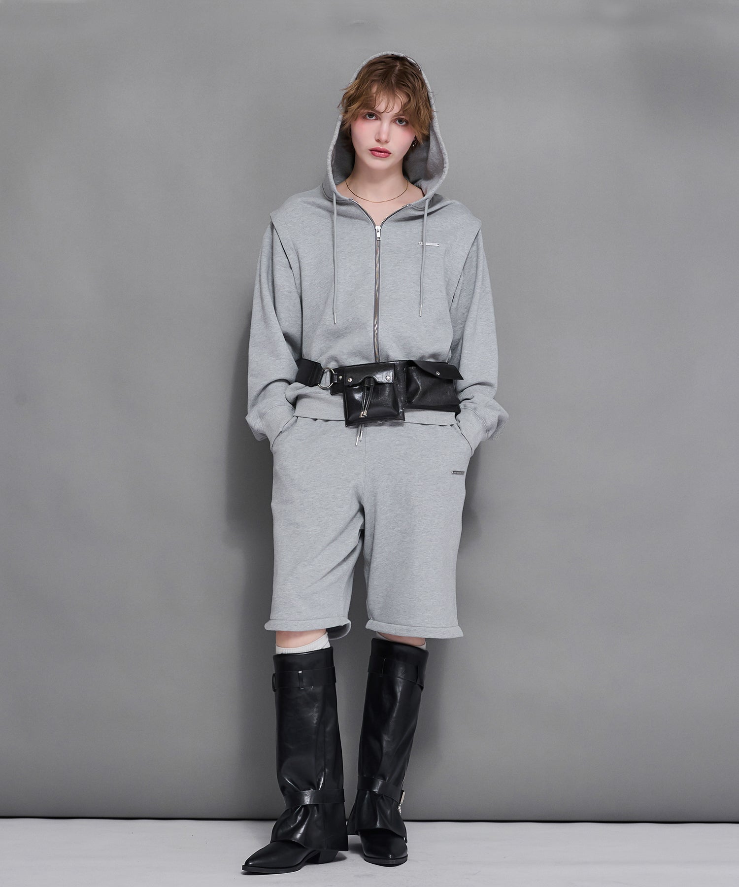 MODEL:170cm/COLOR:GRAY/SIZE:F