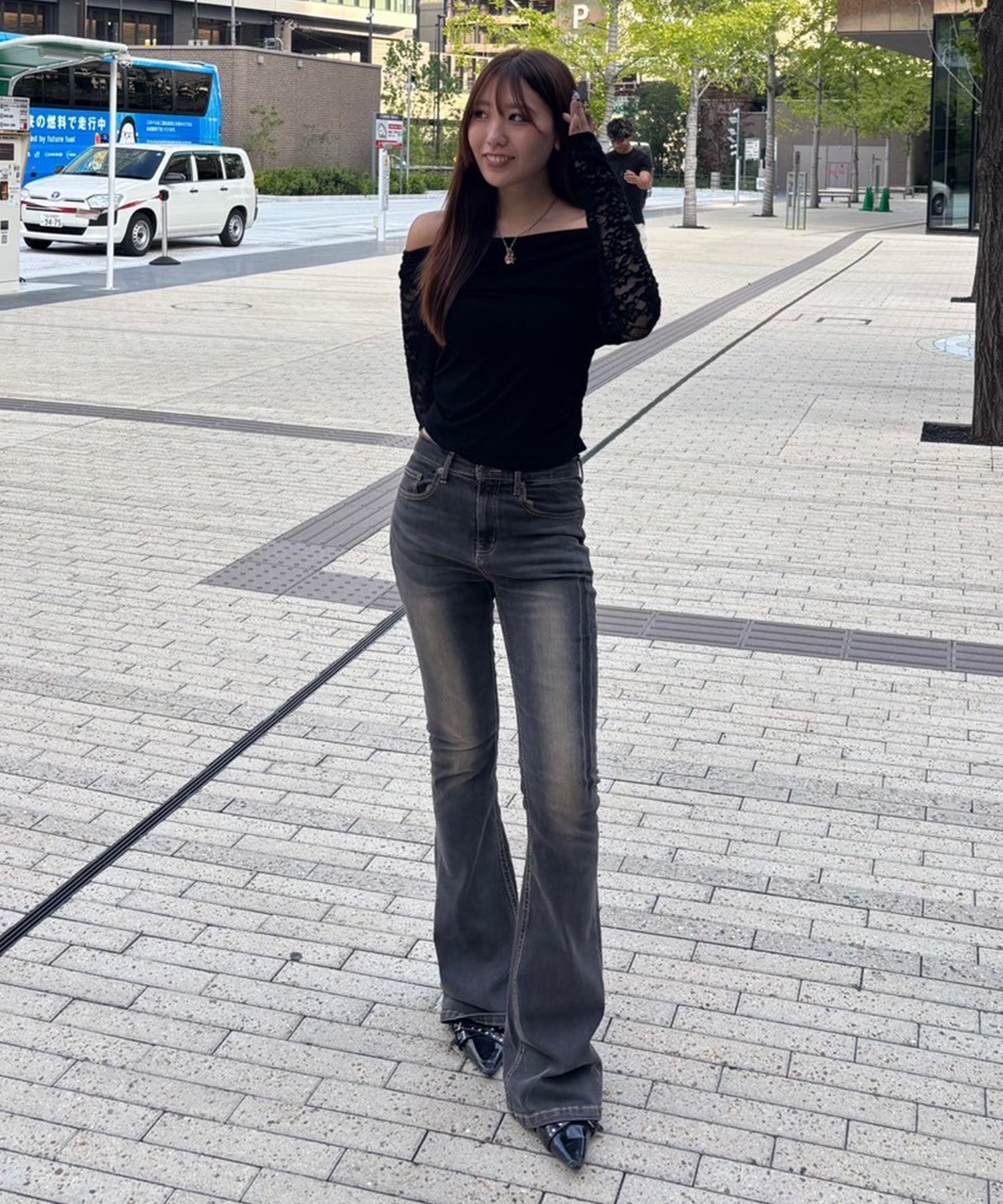 STAFF:162cm/COLOR:BLACK/SIZE:25