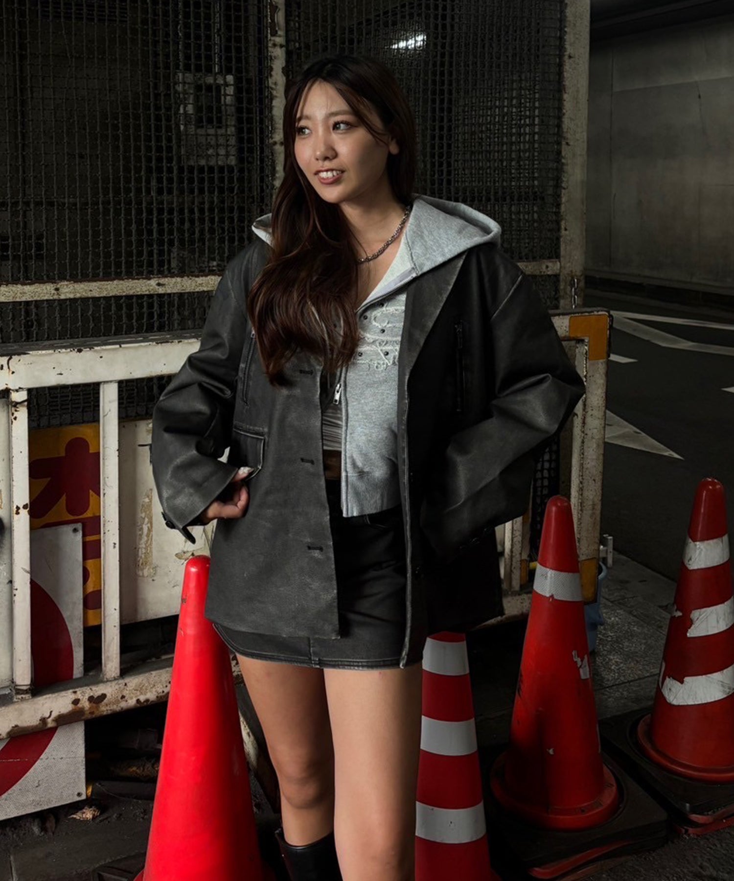 ピグメントフェイクレザーテーラードジャケット｜ACLENT（アクレント）