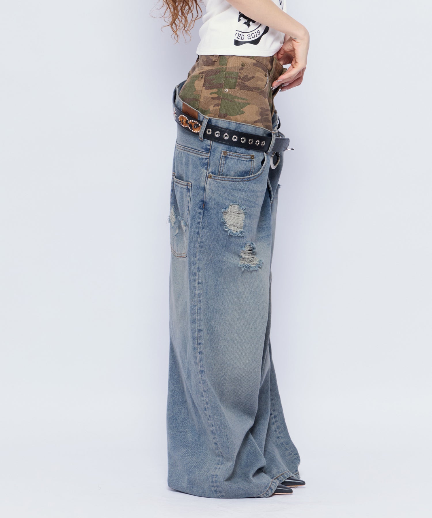 ACLENT Asym Layered Denim Mサイズ Asym Layered Denim｜ACLENT（アクレント）