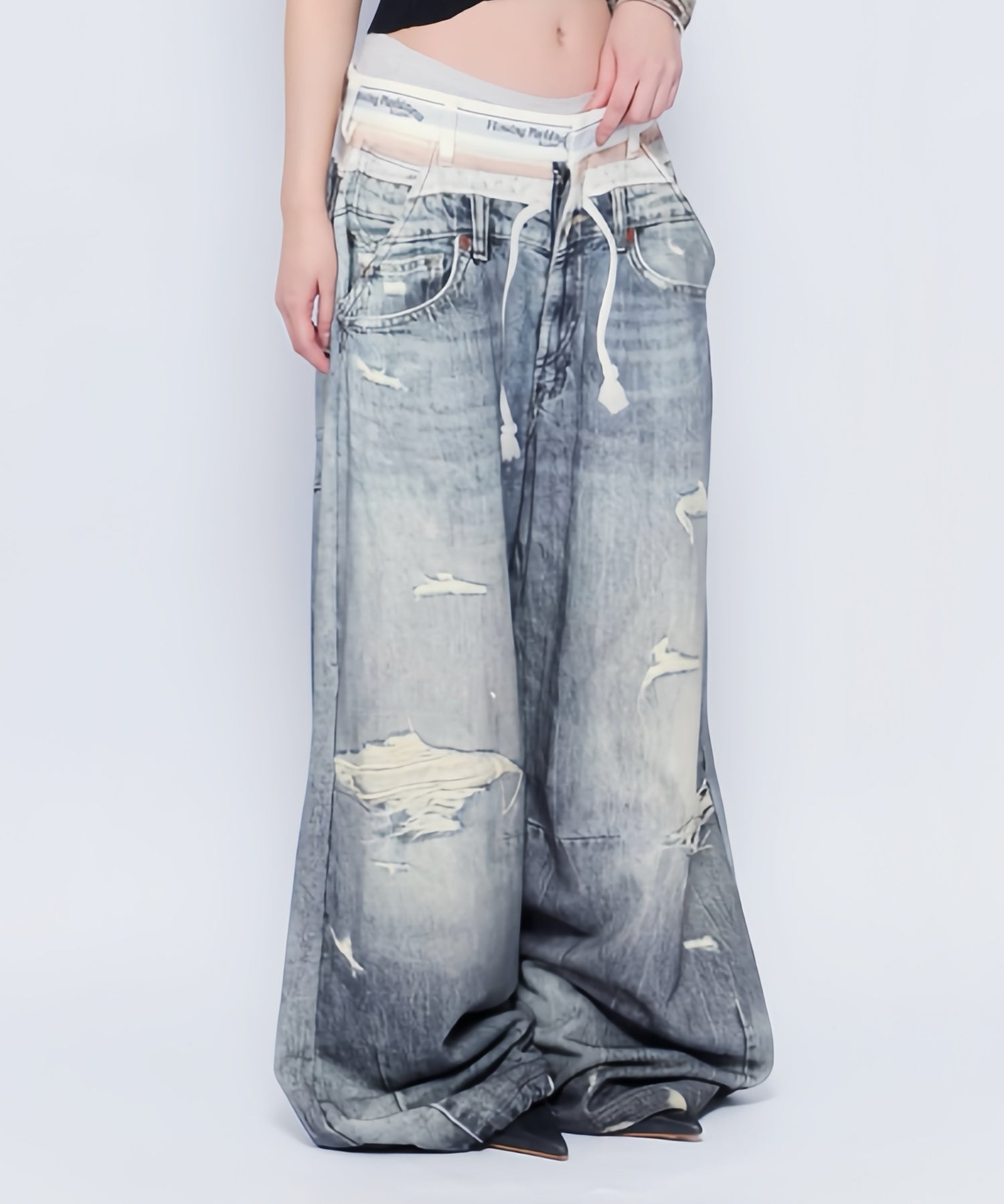Printed Sweatpants – Denim Ⅱ｜ACLENT（アクレント）