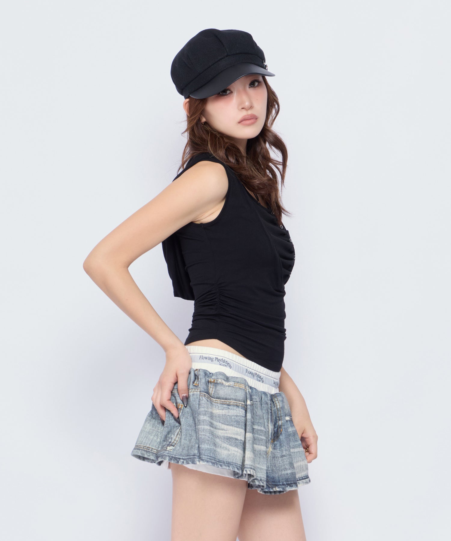 MODEL:170cm/COLOR:BLK/SIZE:F