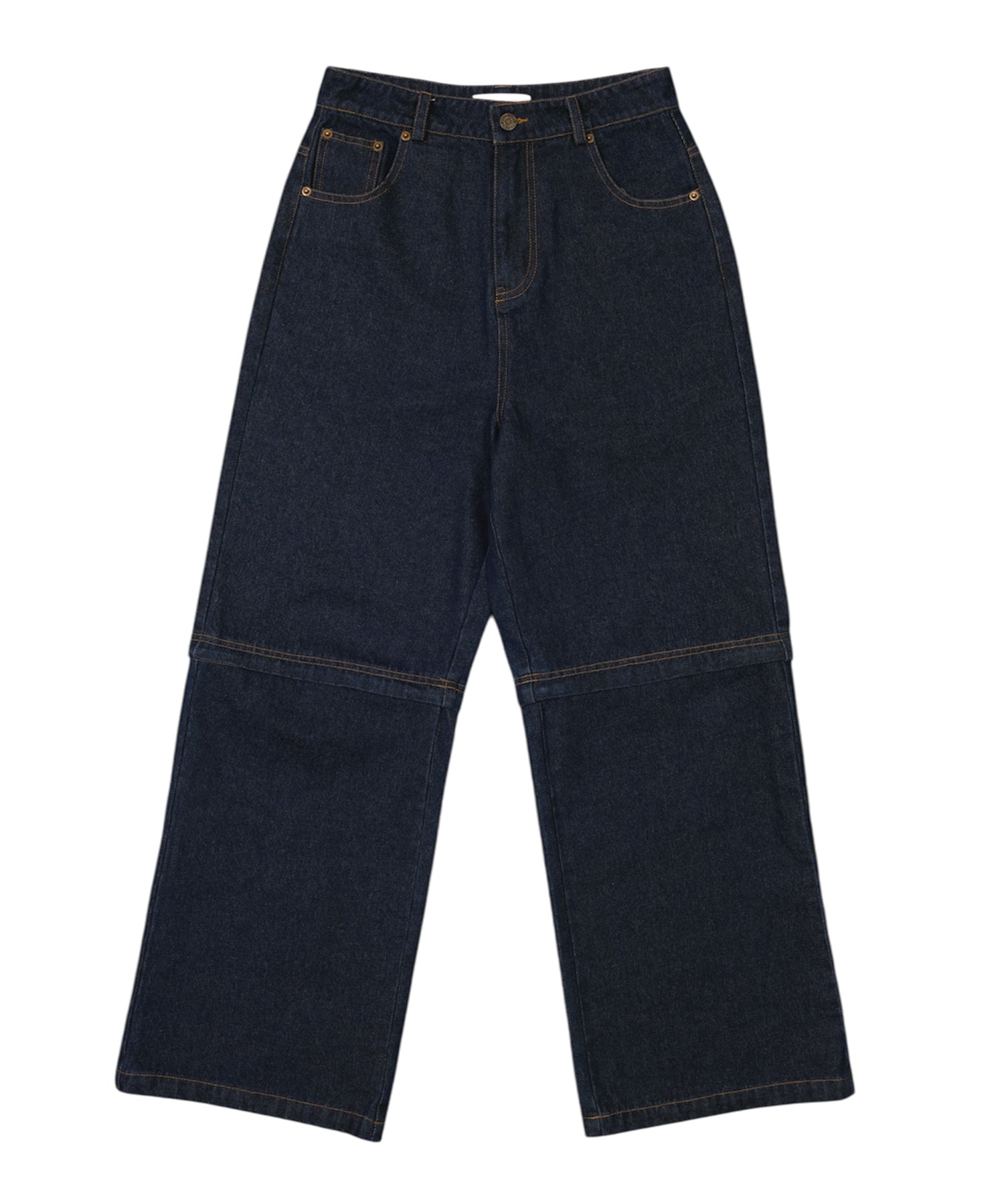 2way loose just waist denim pants