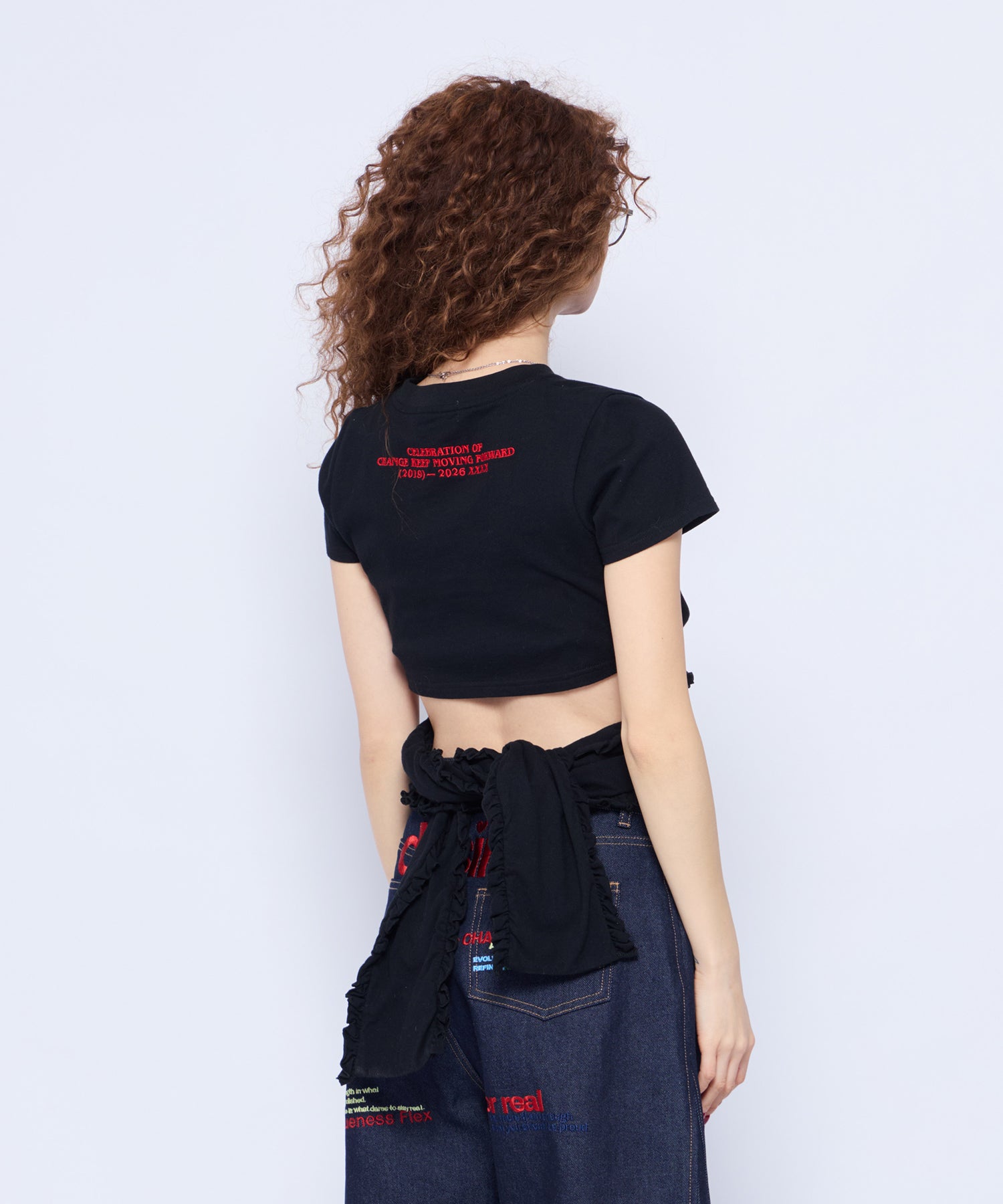 ACLENT Back Tie Tee ブラック Fサイズ Back Tie Tee｜ACLENT（アクレント）