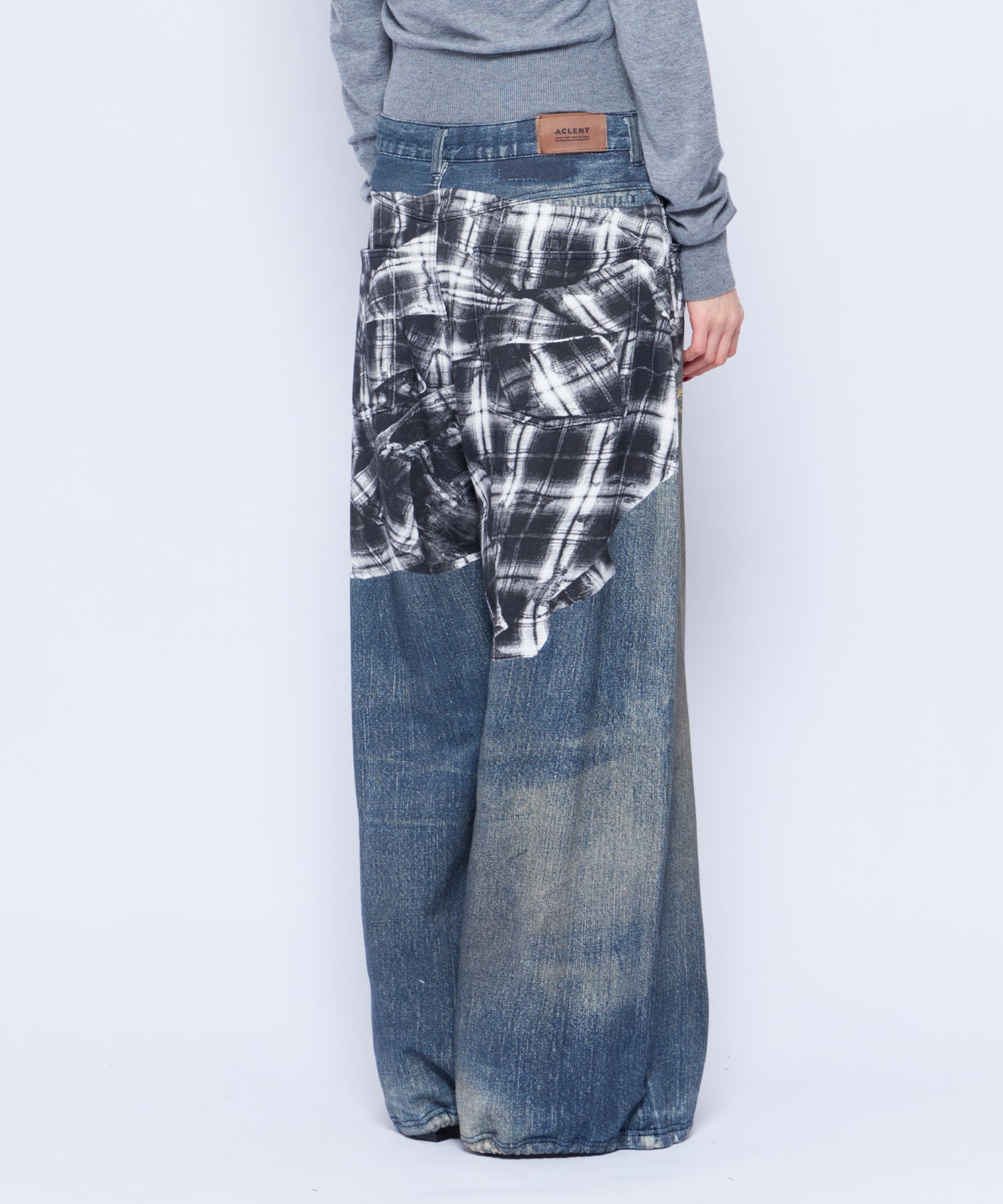 Printed Sweatpants – Checked Shirt Denim｜ACLENT（アクレント）