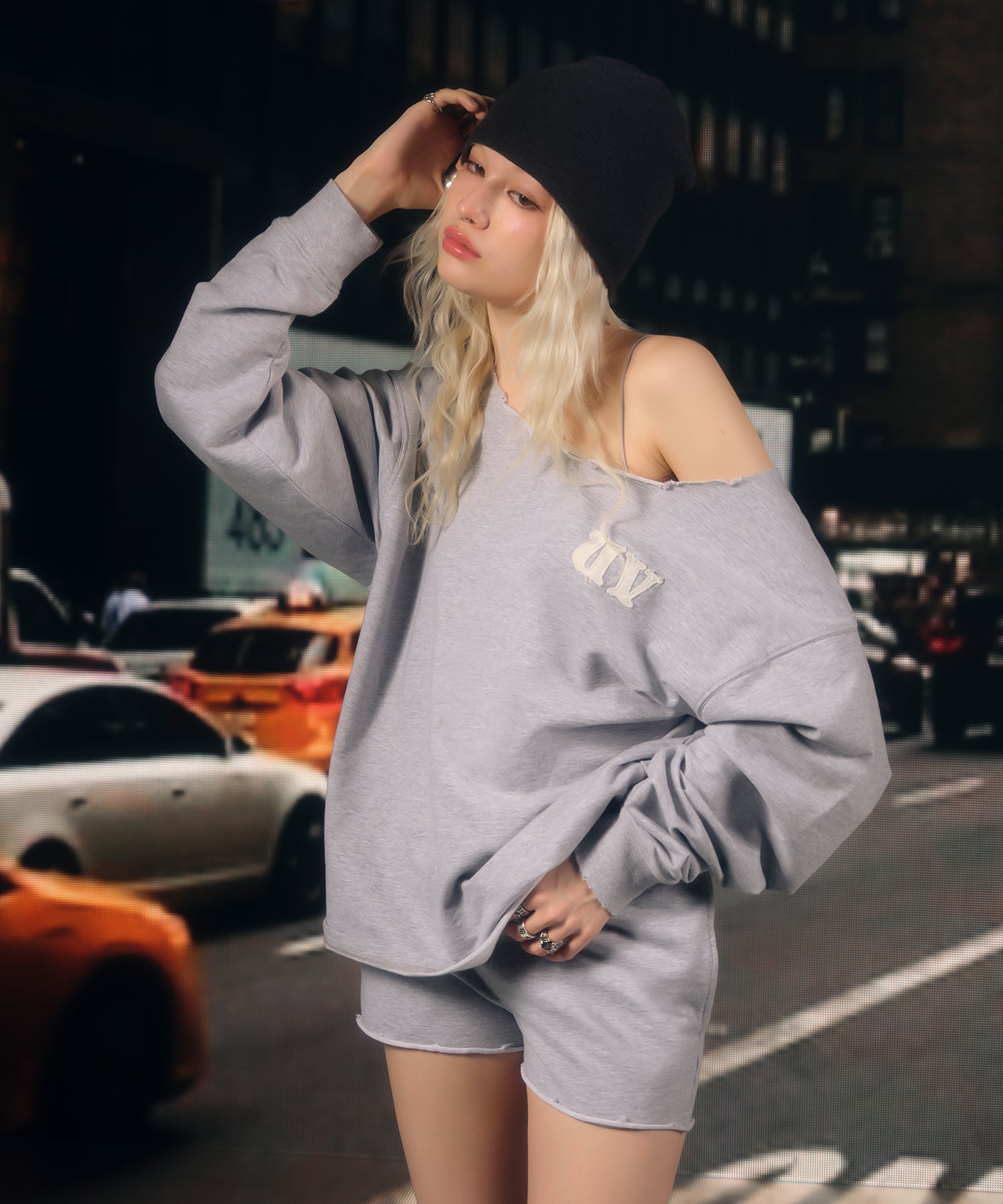 トップス ACLENT cutoff oneshoulder loose sweat RJXDLT Women's Off Shoulder Sweatshirt Slouchy Pullover Tops