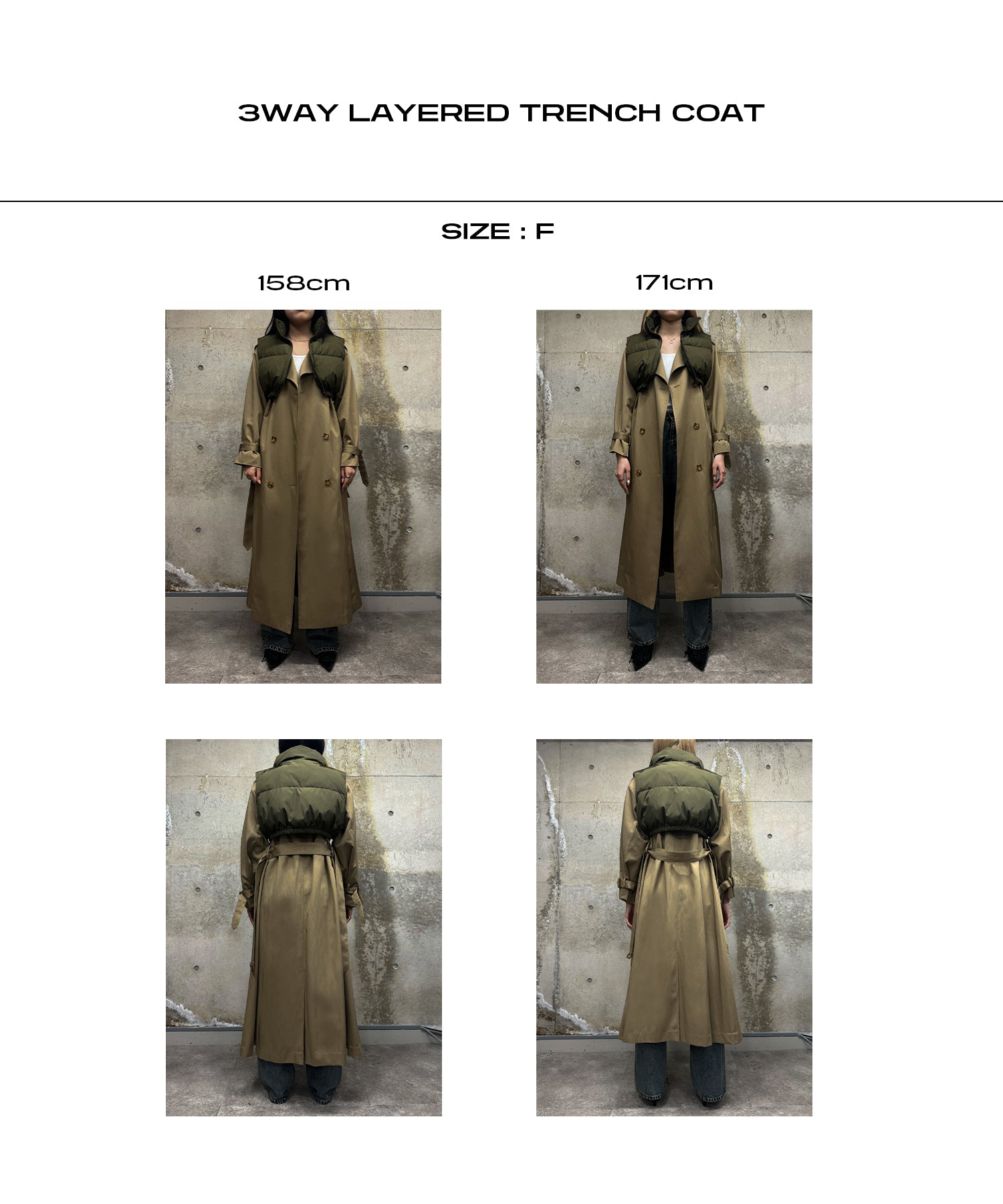 3way layered trench coat