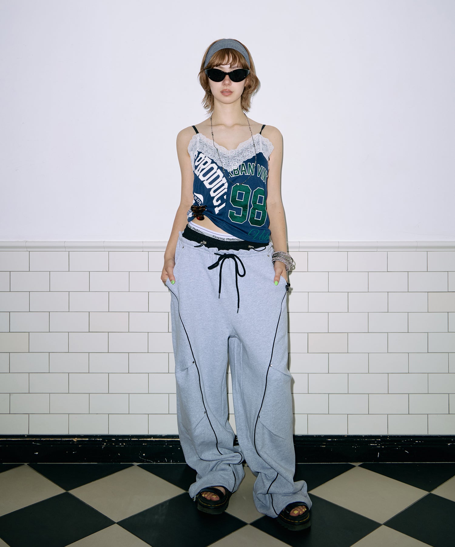 Three-Layer Line Sweat Pants