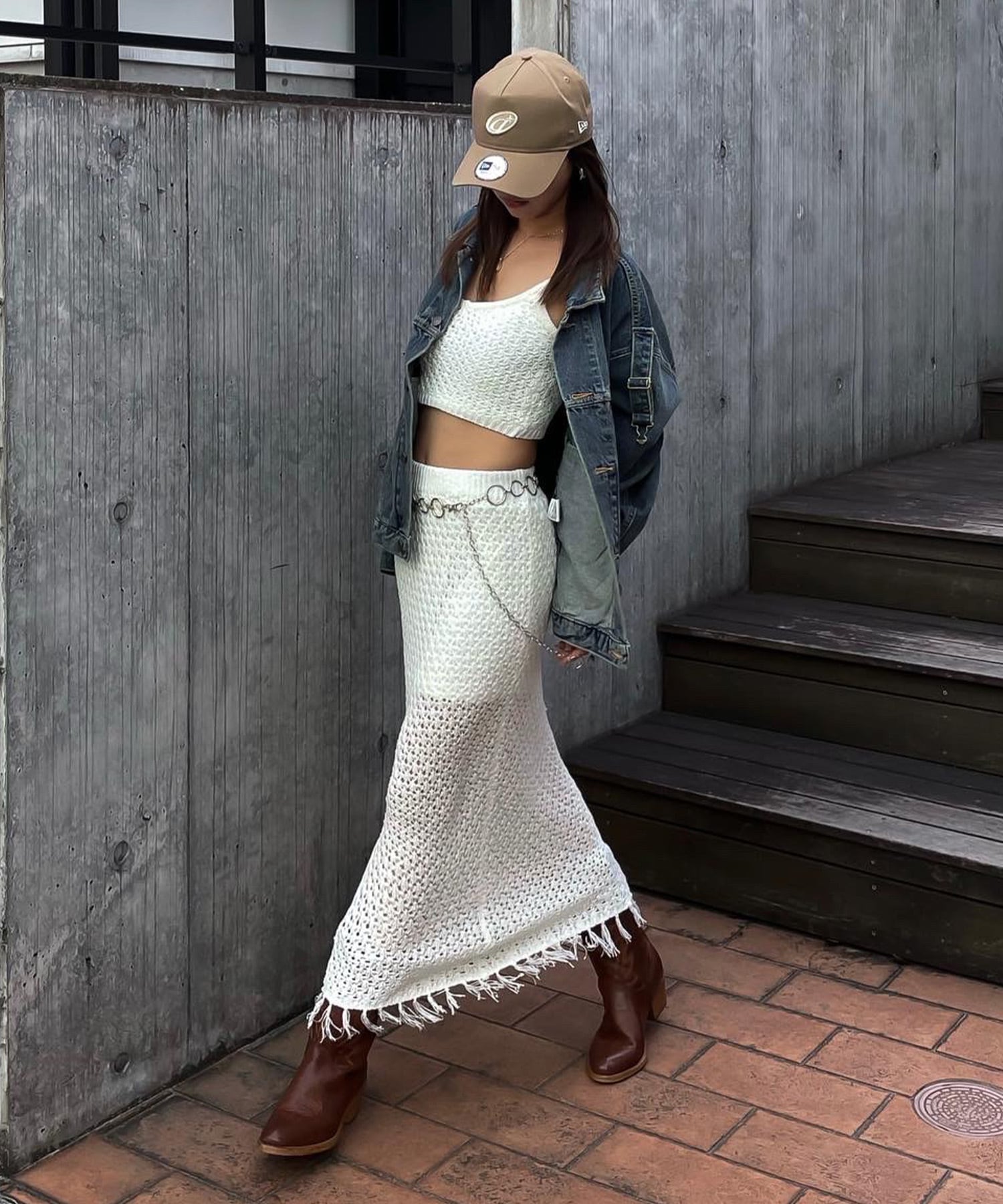 Mix crochet fringe skirt