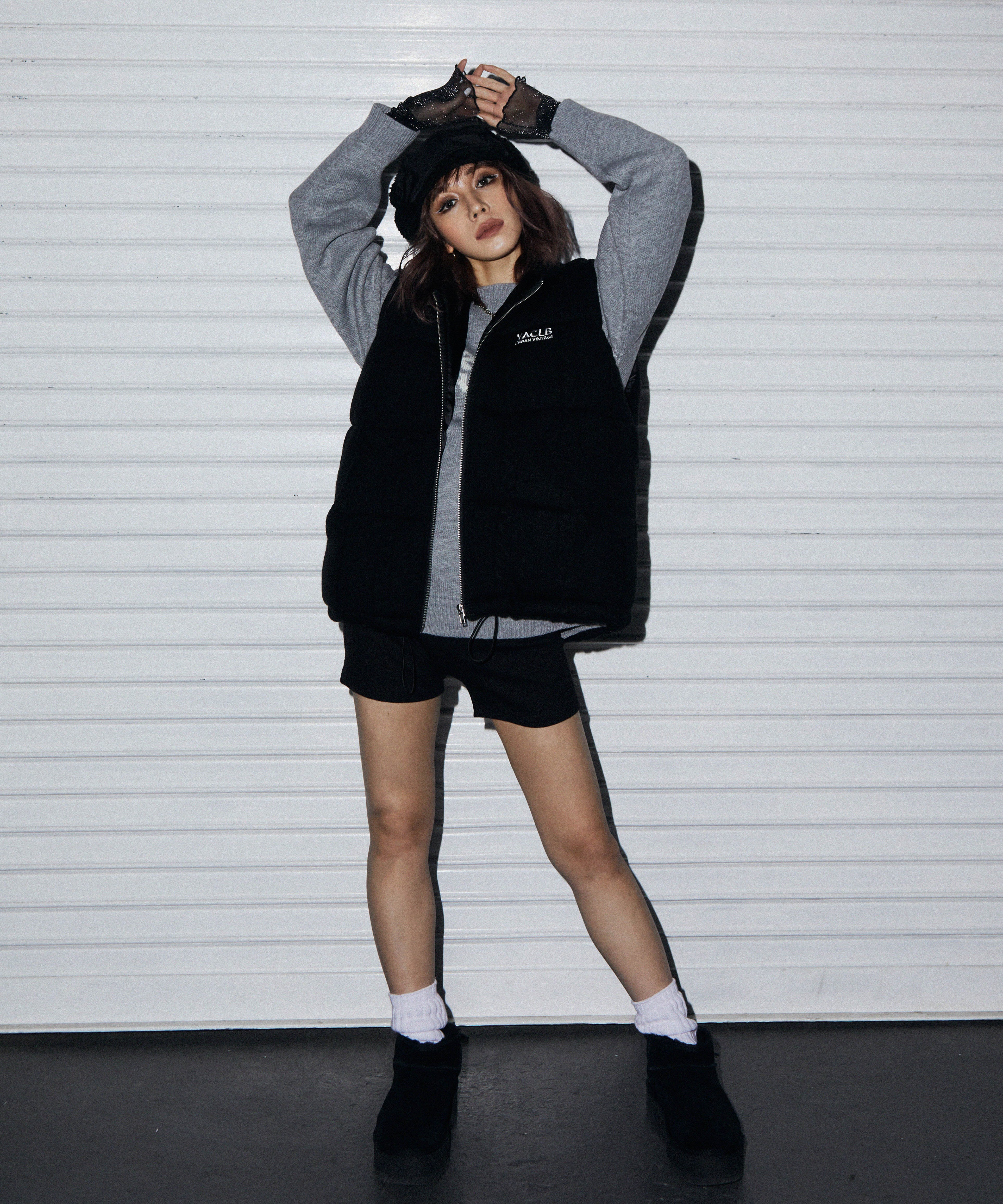 YUKA FURUKAWA×ACLENT Hooded knit vest