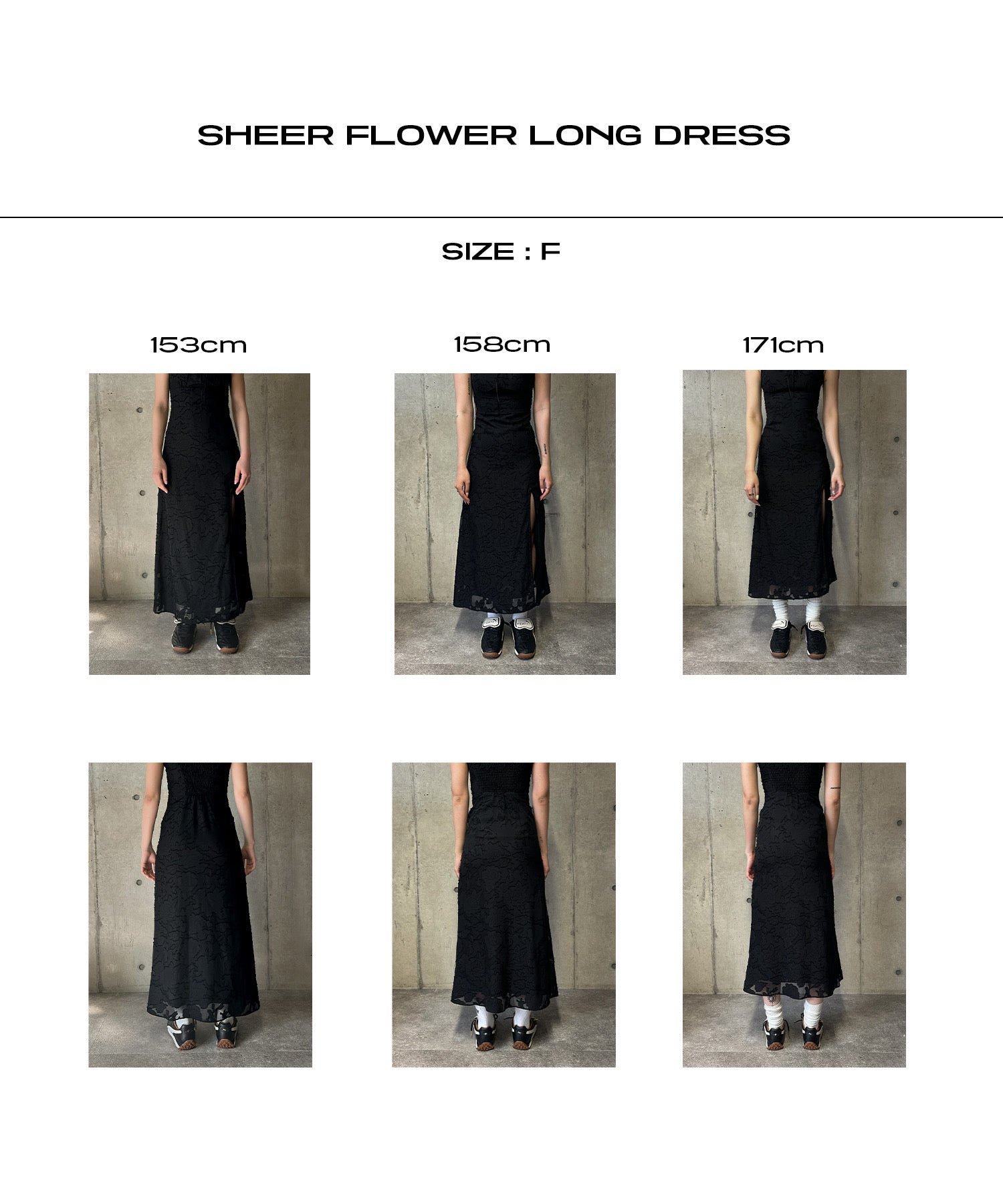 Sheer flower long dress