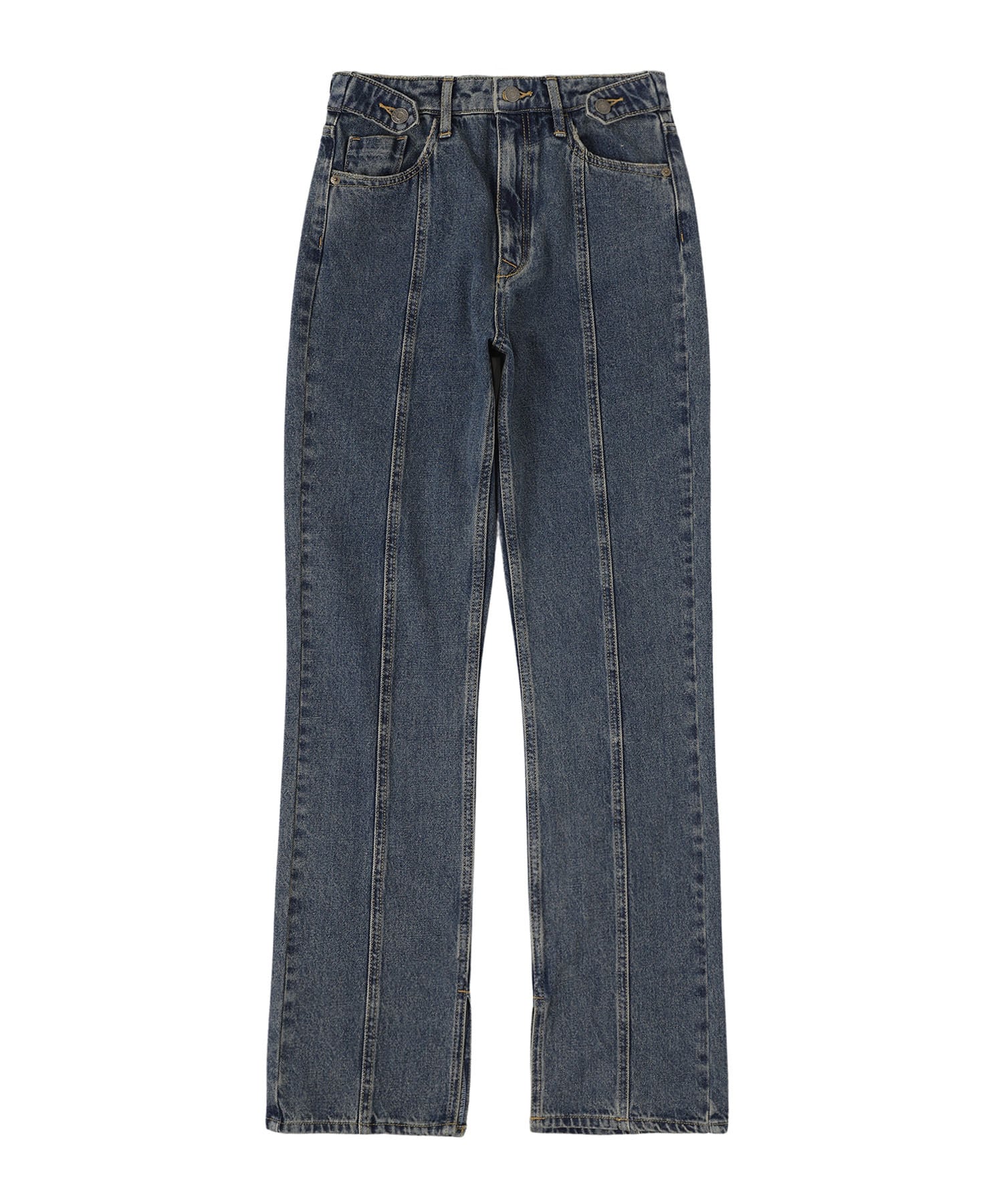 Switching slit vintage jeans