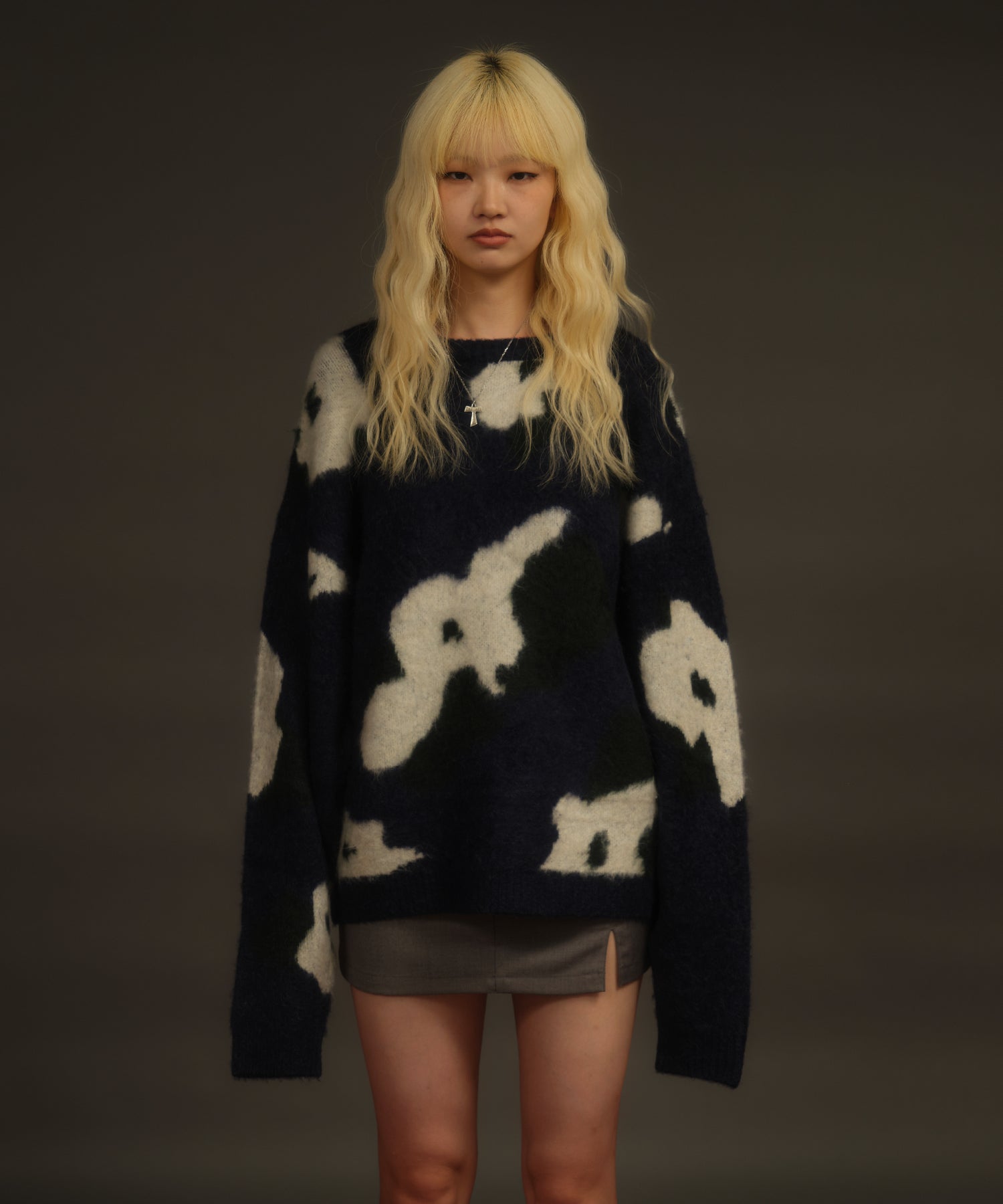 Flower jacquard loose knit