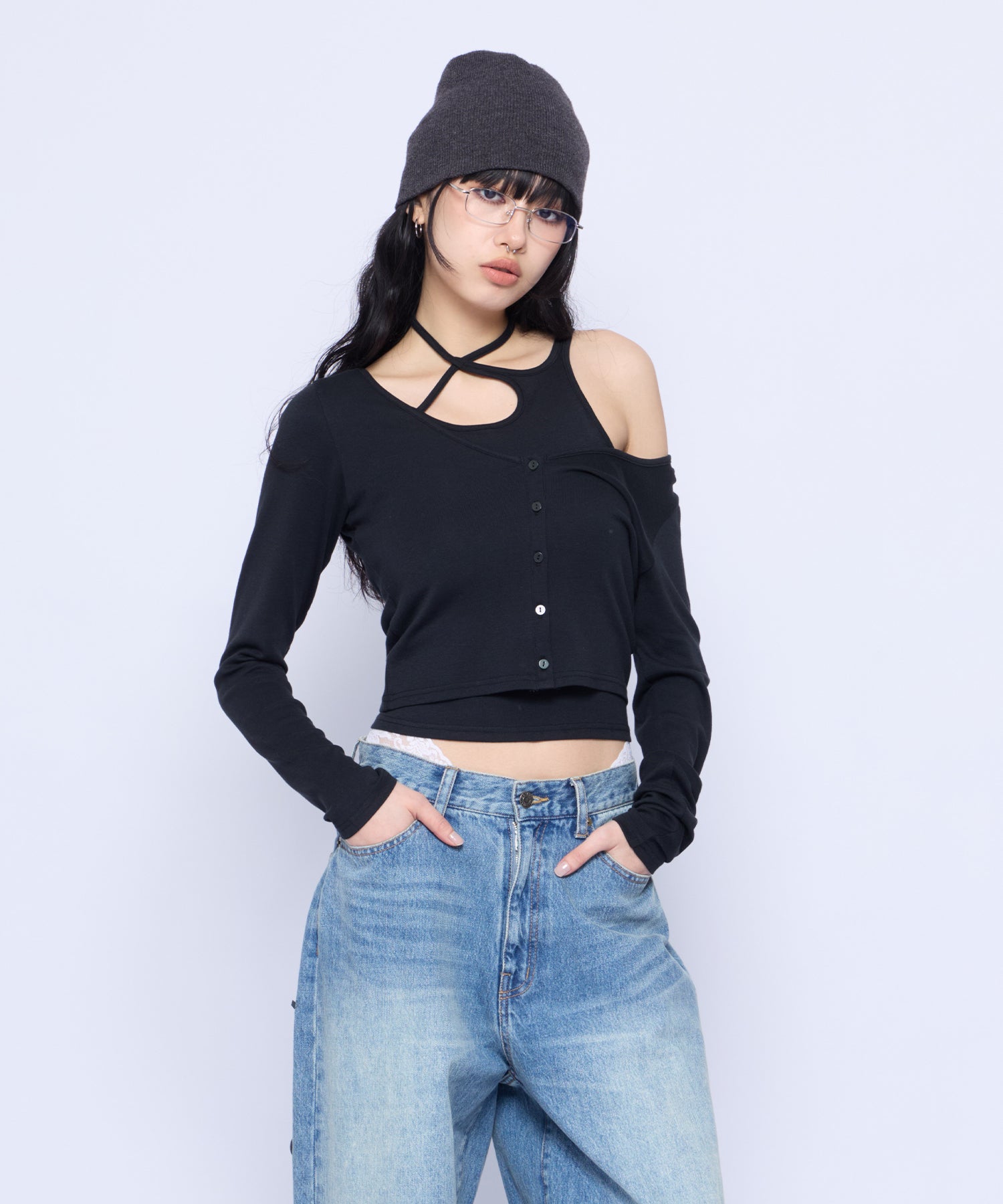 MODEL:172cm/COLOR:BLK/SIZE:F