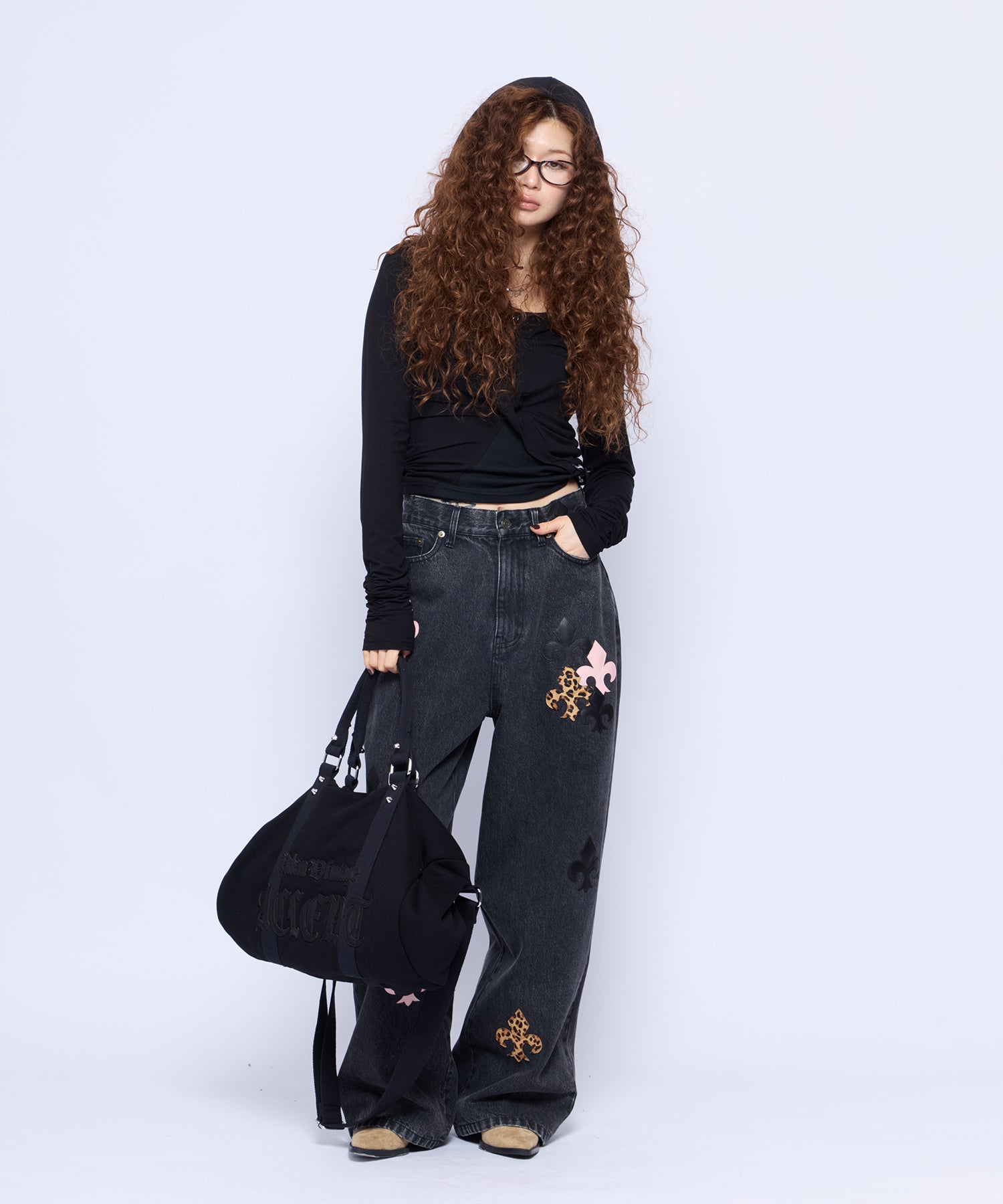 Leather Patch Sweat Bag