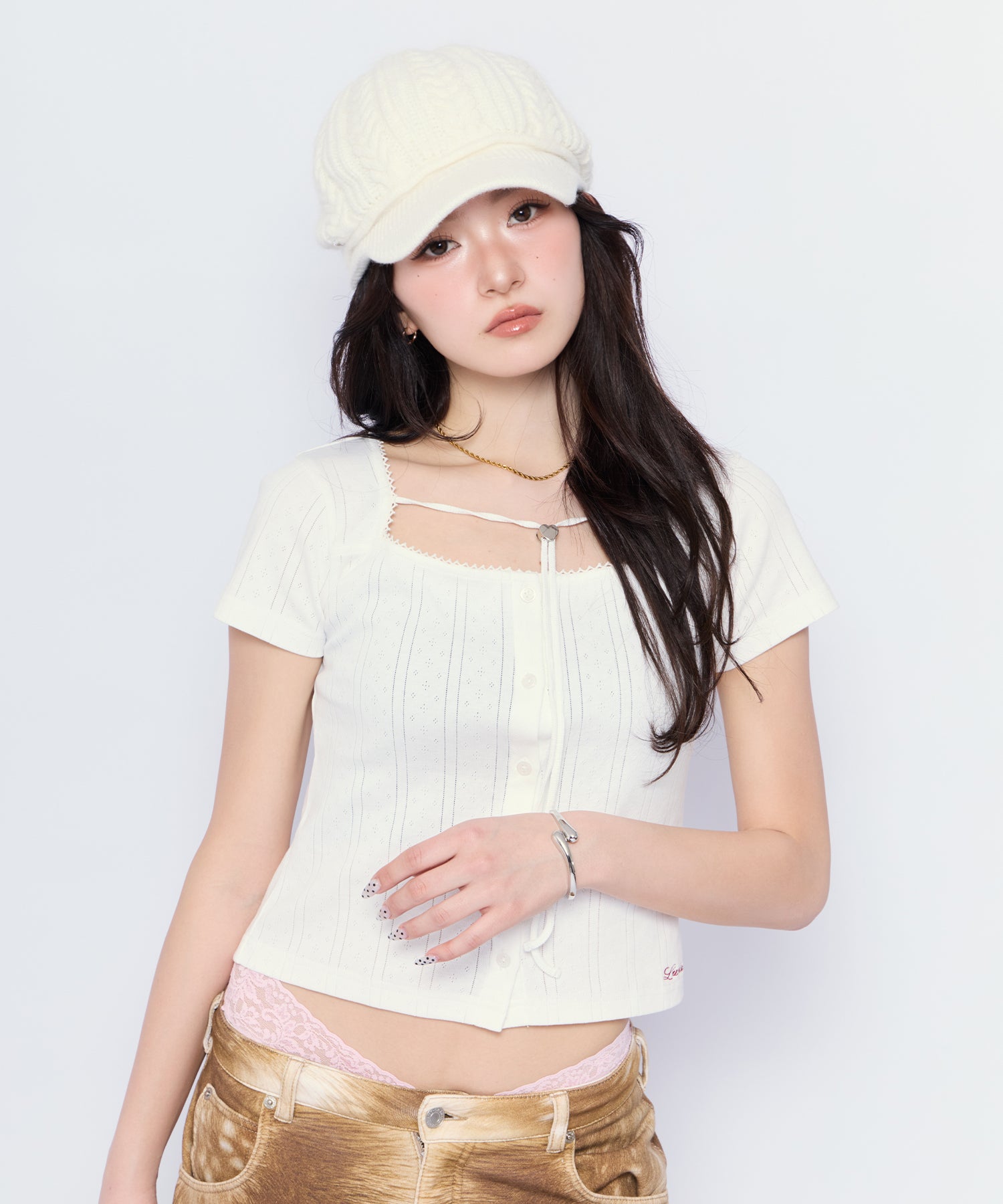 MODEL:170cm/COLOR:WHT/SIZE:F