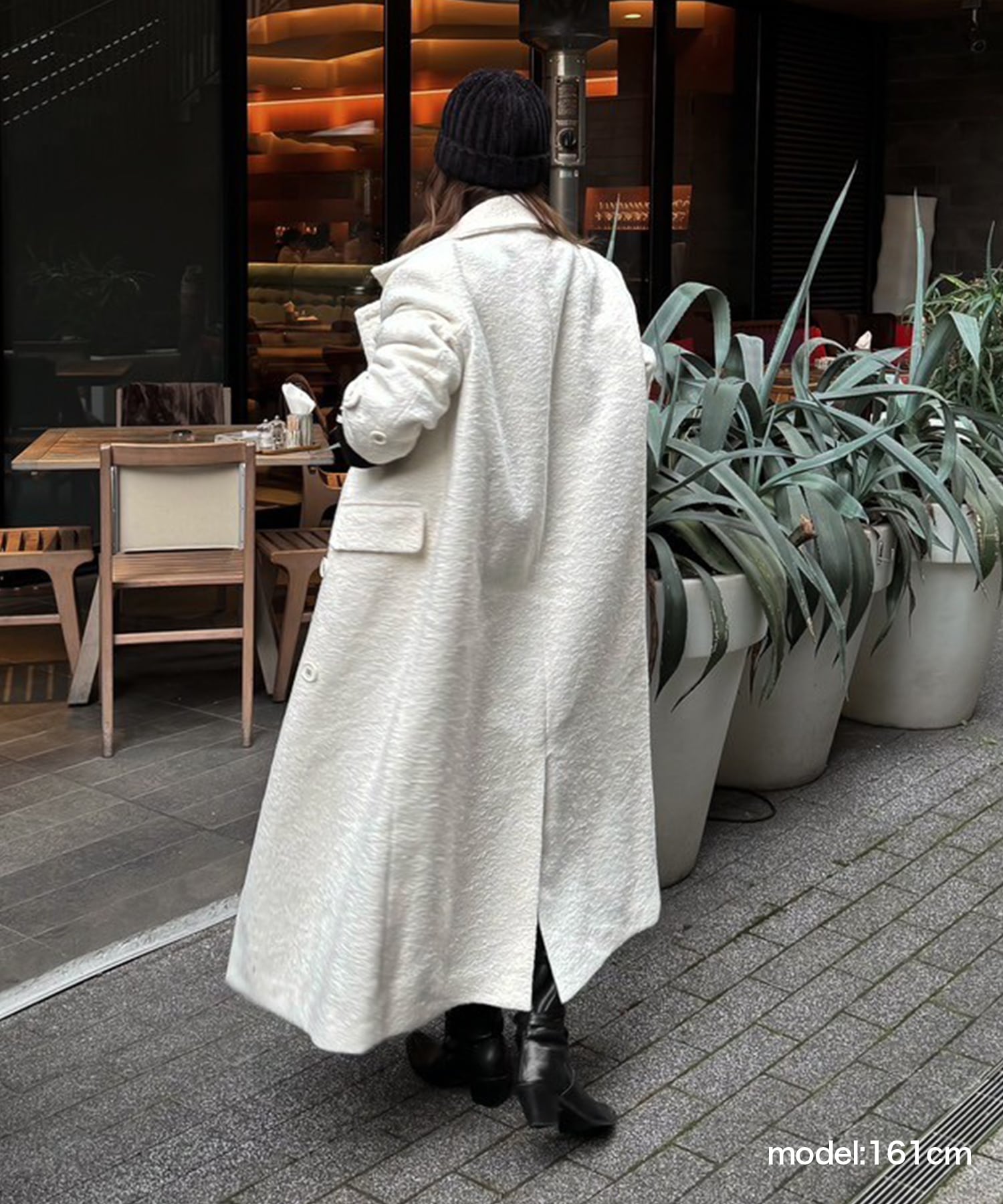 最初の ACLENT Stand collar Long ACLENT curly long coat collar ...