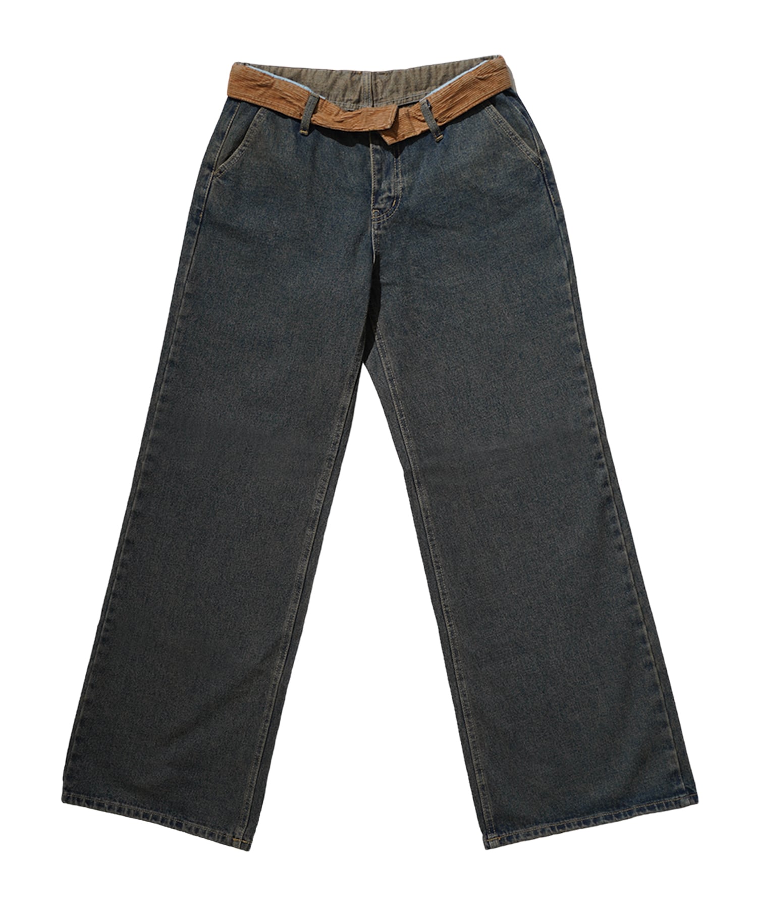 Waist corduroy jeans