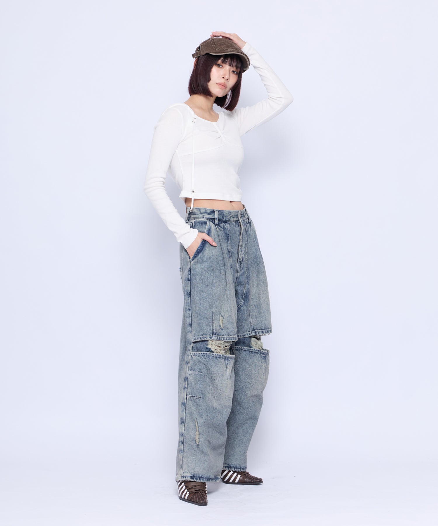 MODEL:165cm/COLOR:BLU/SIZE:F