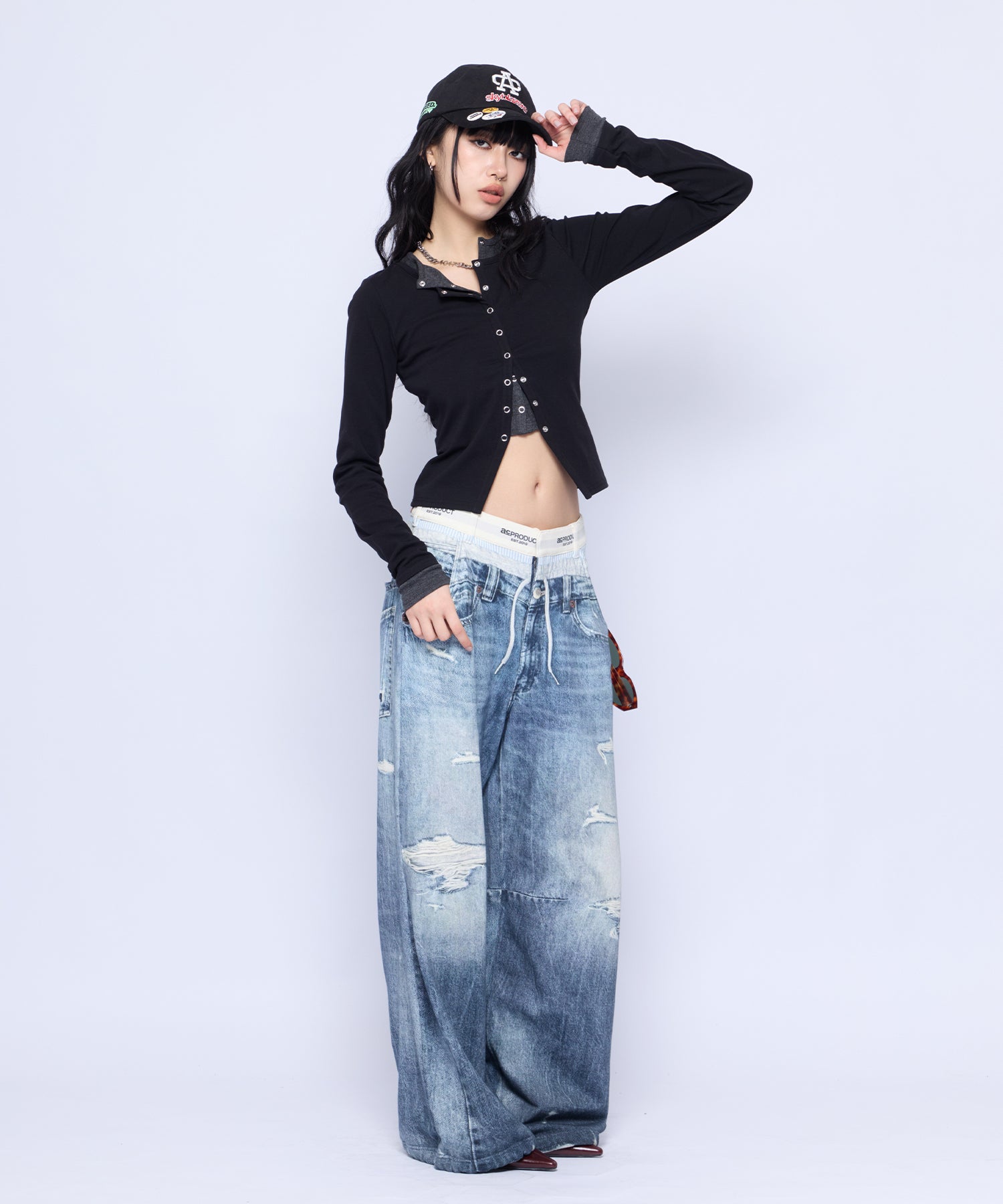 Printed Sweatpants – Denim｜ACLENT（アクレント）