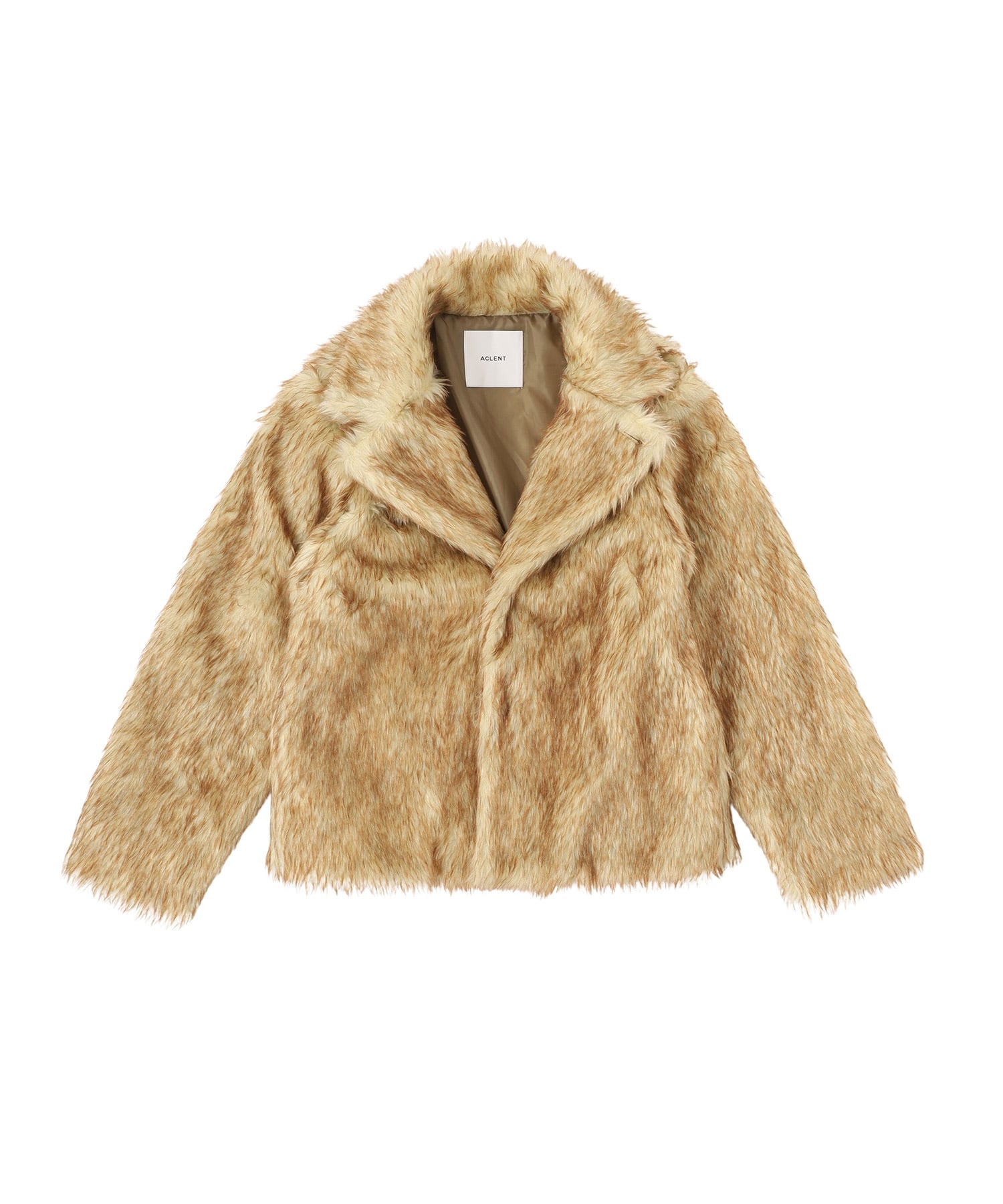 Stand collar volume fur blouson