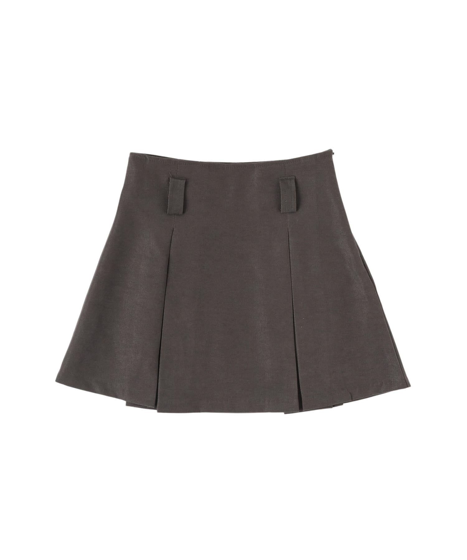High waist pleats mini skirt