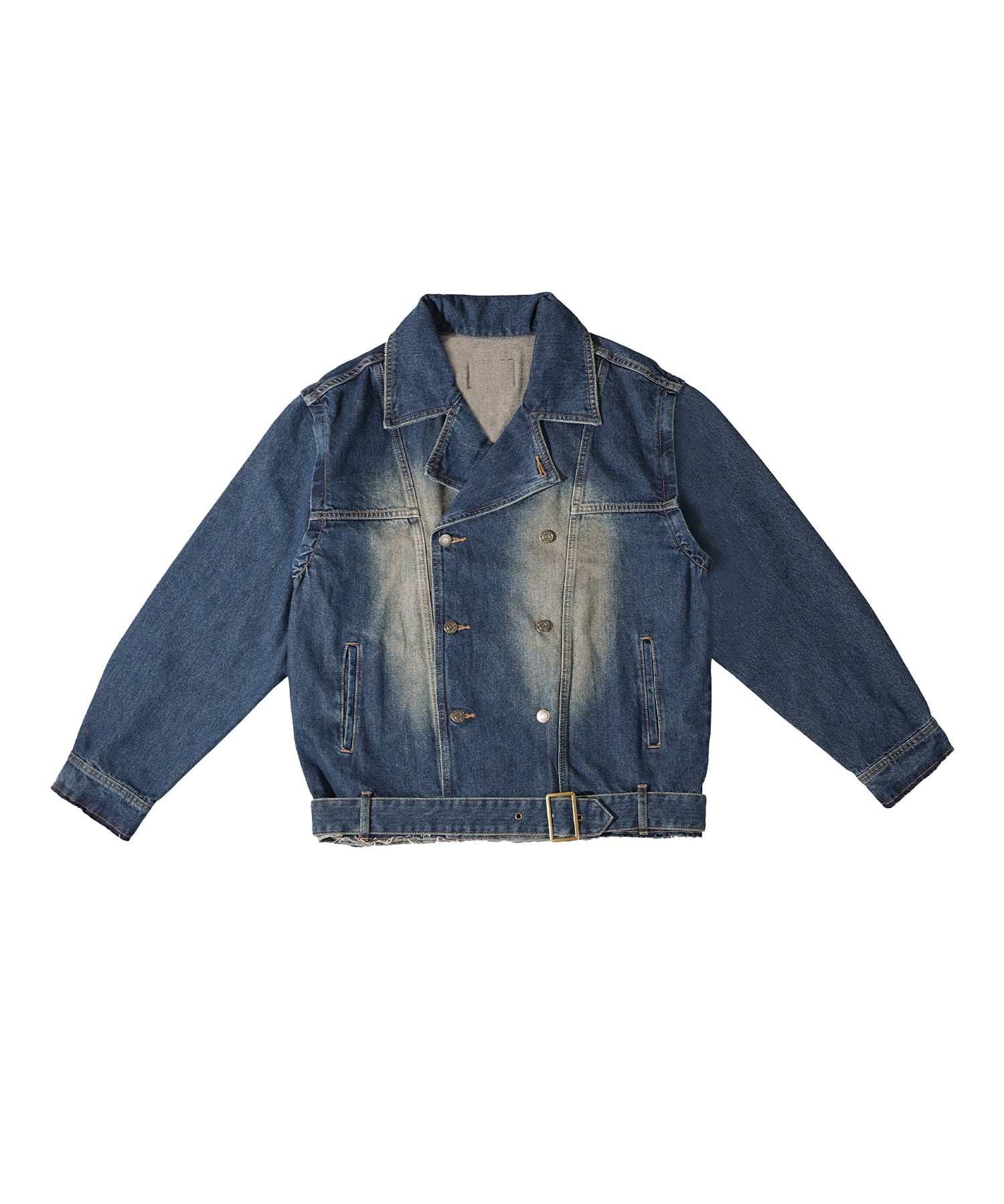 Vintage denim detach double jacket