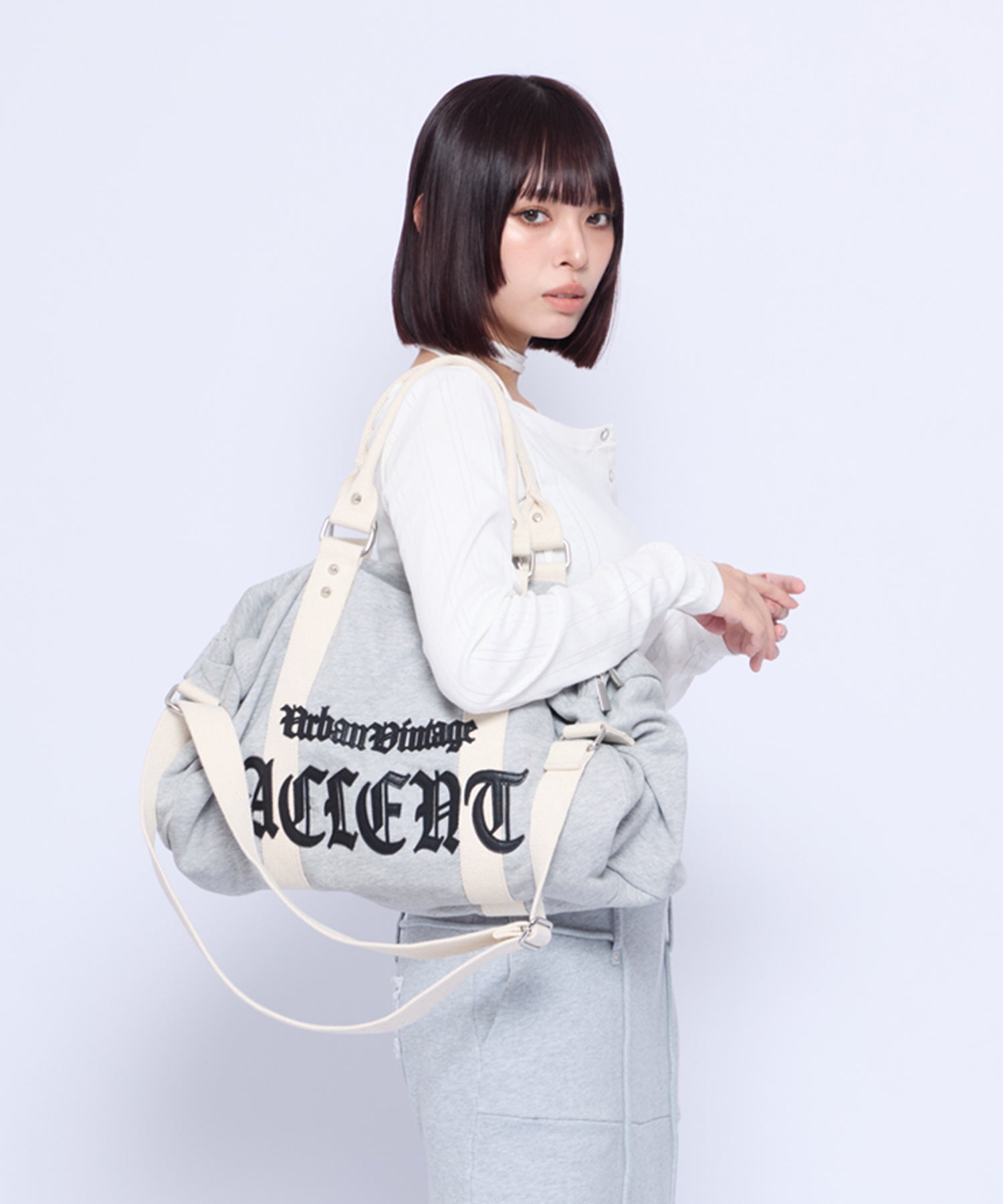 Leather Patch Sweat Bag