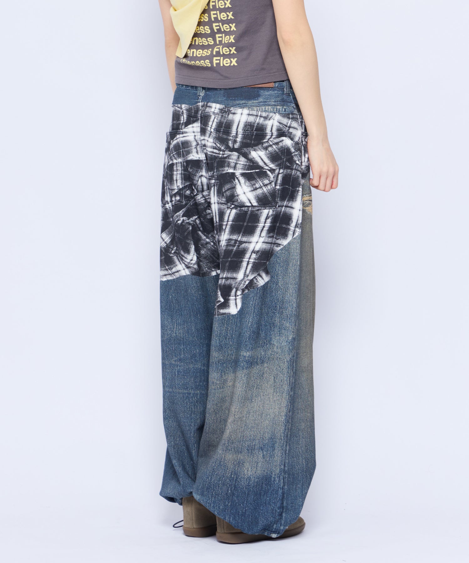 Printed Sweatpants – Checked Shirt Denim｜ACLENT（アクレント）