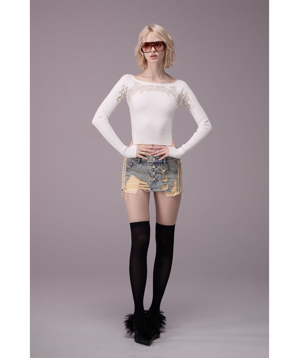 MODEL:176cm/COLOR:WHT/SIZE:F