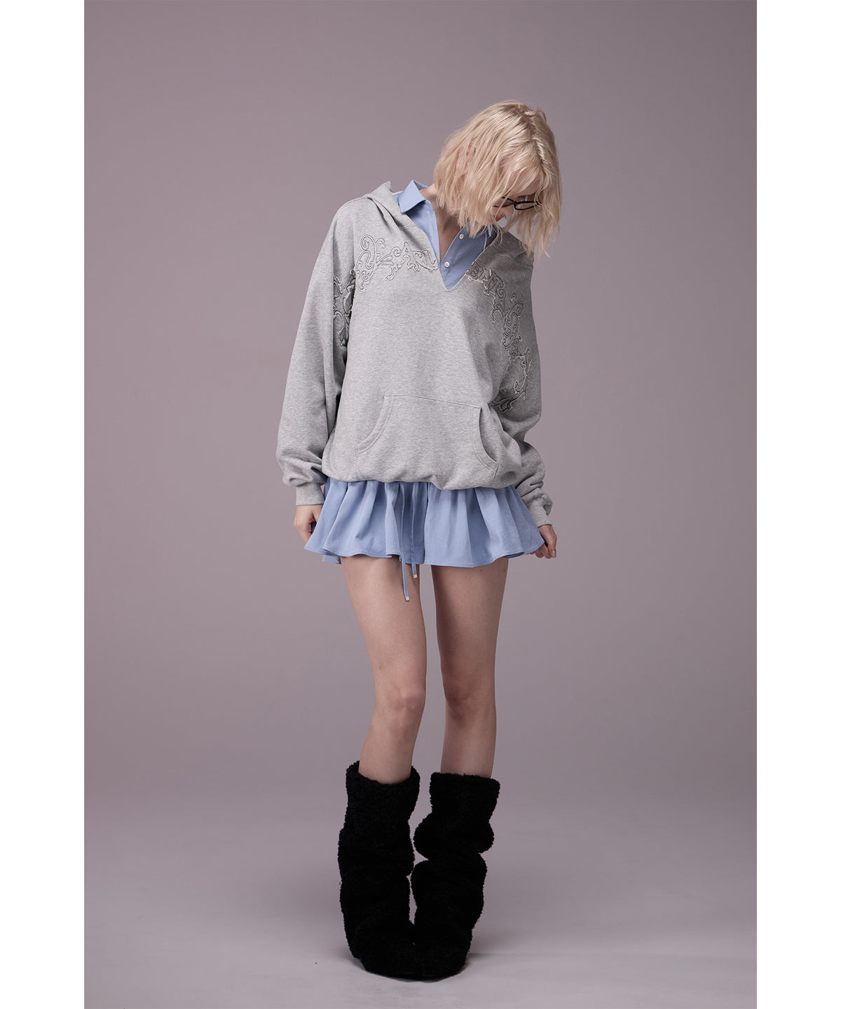 MODEL:176cm/COLOR:GRY/SIZE:F
