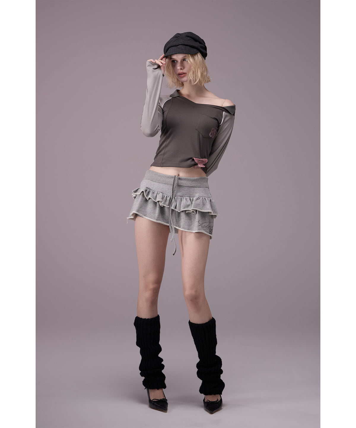 MODEL:176cm/COLOR:GRY/SIZE:F