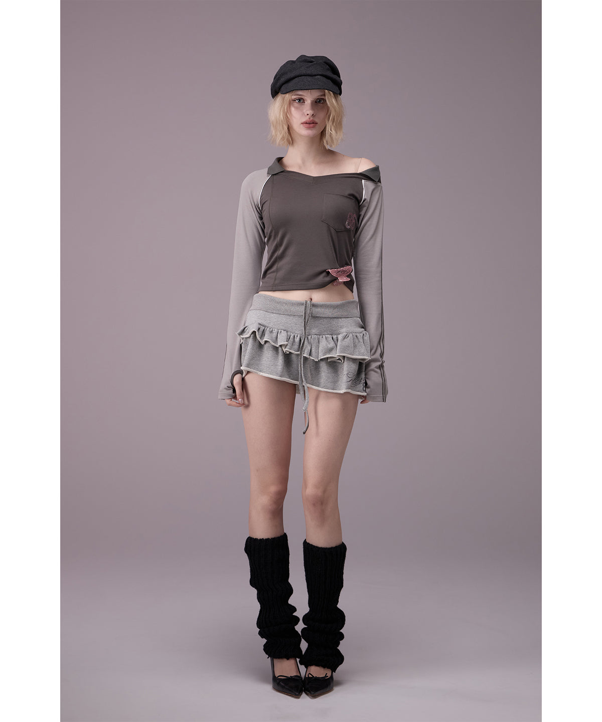 MODEL:176cm/COLOR:GRY/SIZE:F
