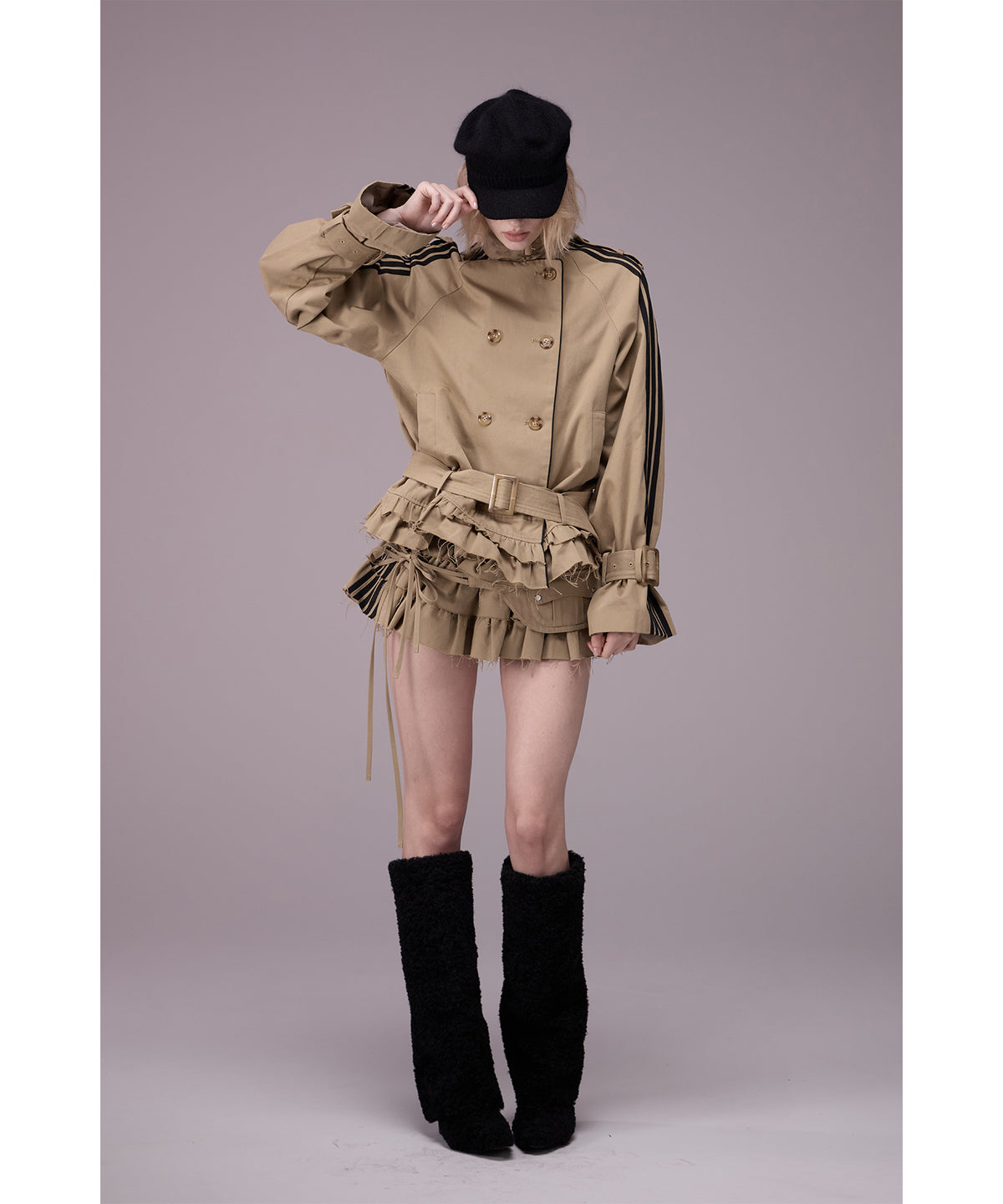 MODEL:176cm/COLOR:BEG/SIZE:F