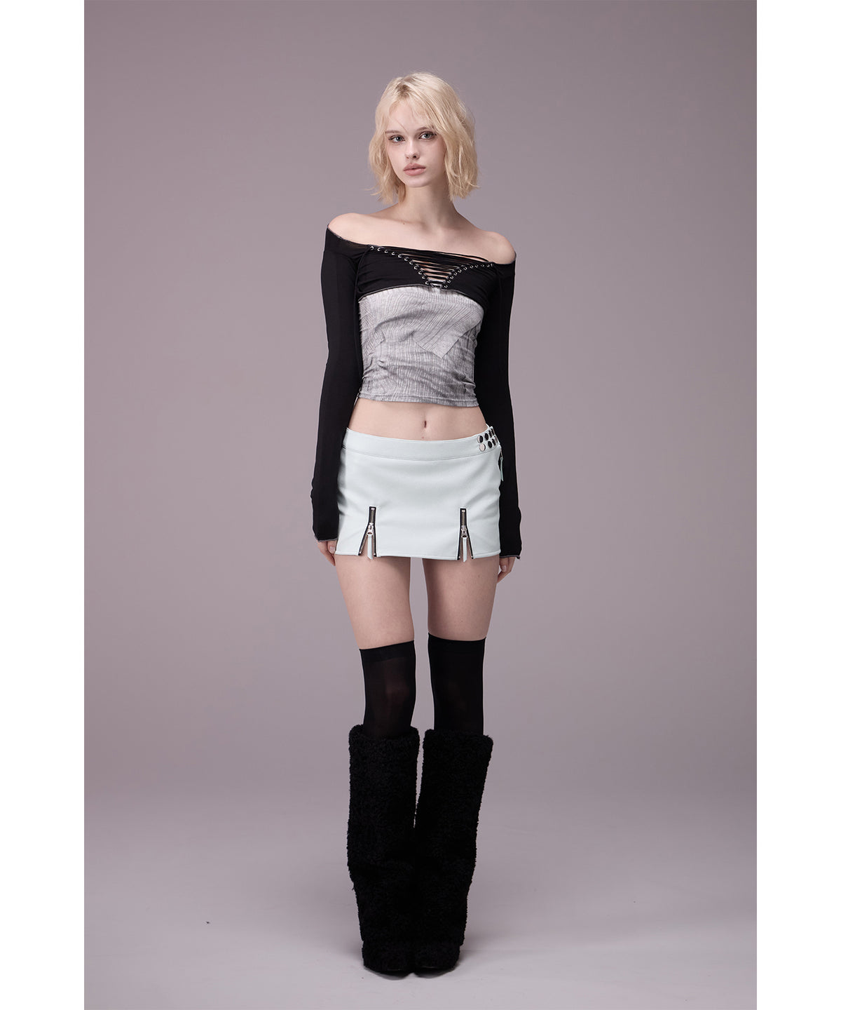 MODEL:176cm/COLOR:GRY/SIZE:F