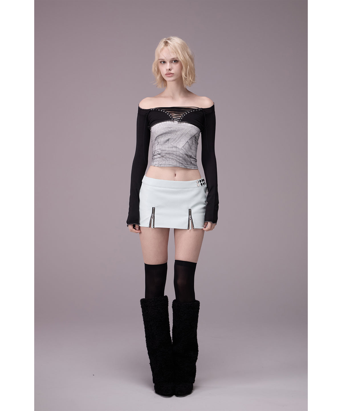 MODEL:176cm/COLOR:GRY/SIZE:F