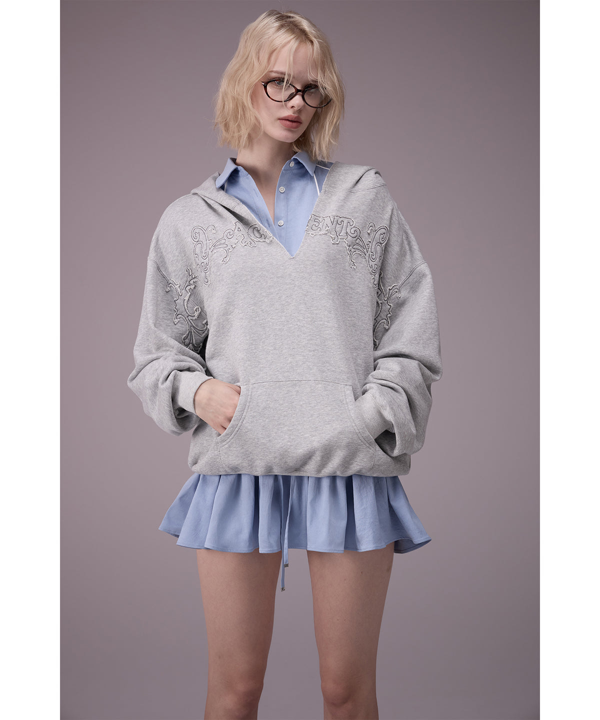 MODEL:176cm/COLOR:GRY/SIZE:F